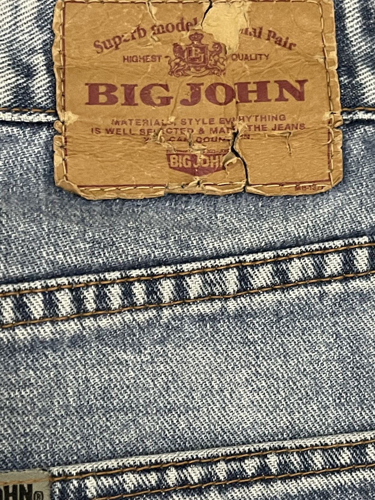 Big John Vintage 90s Big John Blue Wash Distressed Baggy Jeans Size US 29 - 9 Thumbnail