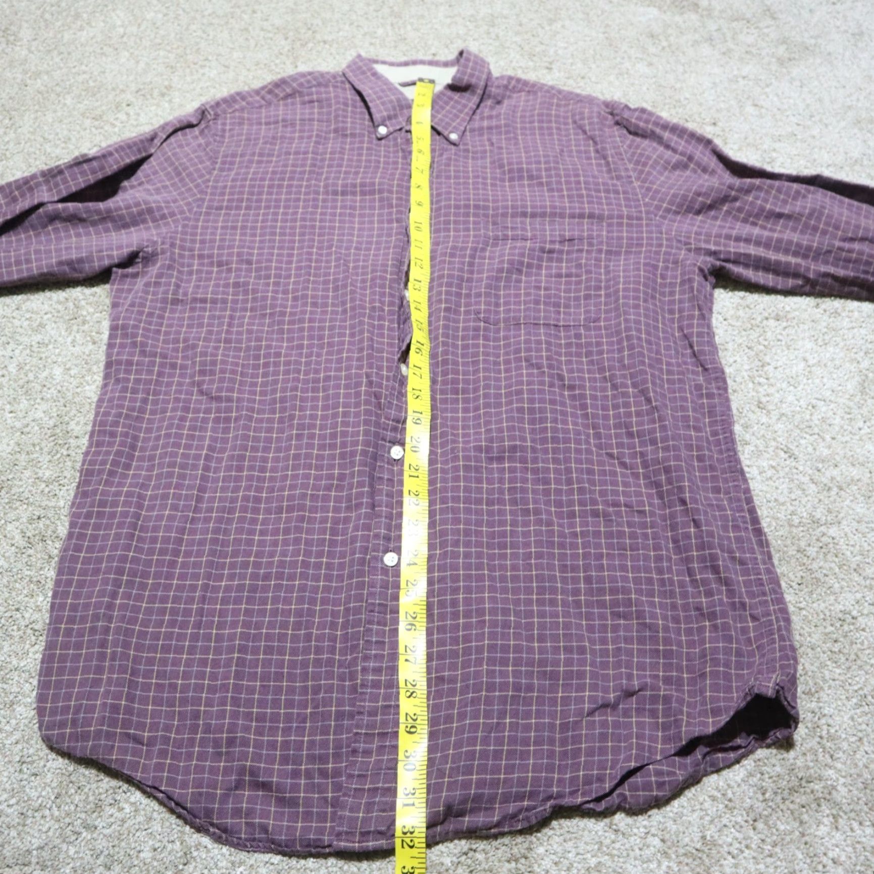 Vintage SADDLEBRED Shirt Men's L Burgundy Long Sleeve Button-Down Plaid Size L Large Size US L / EU 52-54 / 3 - 6 Thumbnail