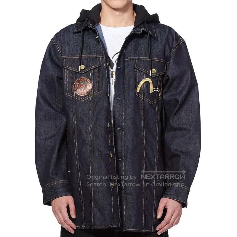 Evisu EVISU Men's Skull Logo Embroidered Denim Coat. Size US M / EU 48-50 / 2 - 2 Thumbnail