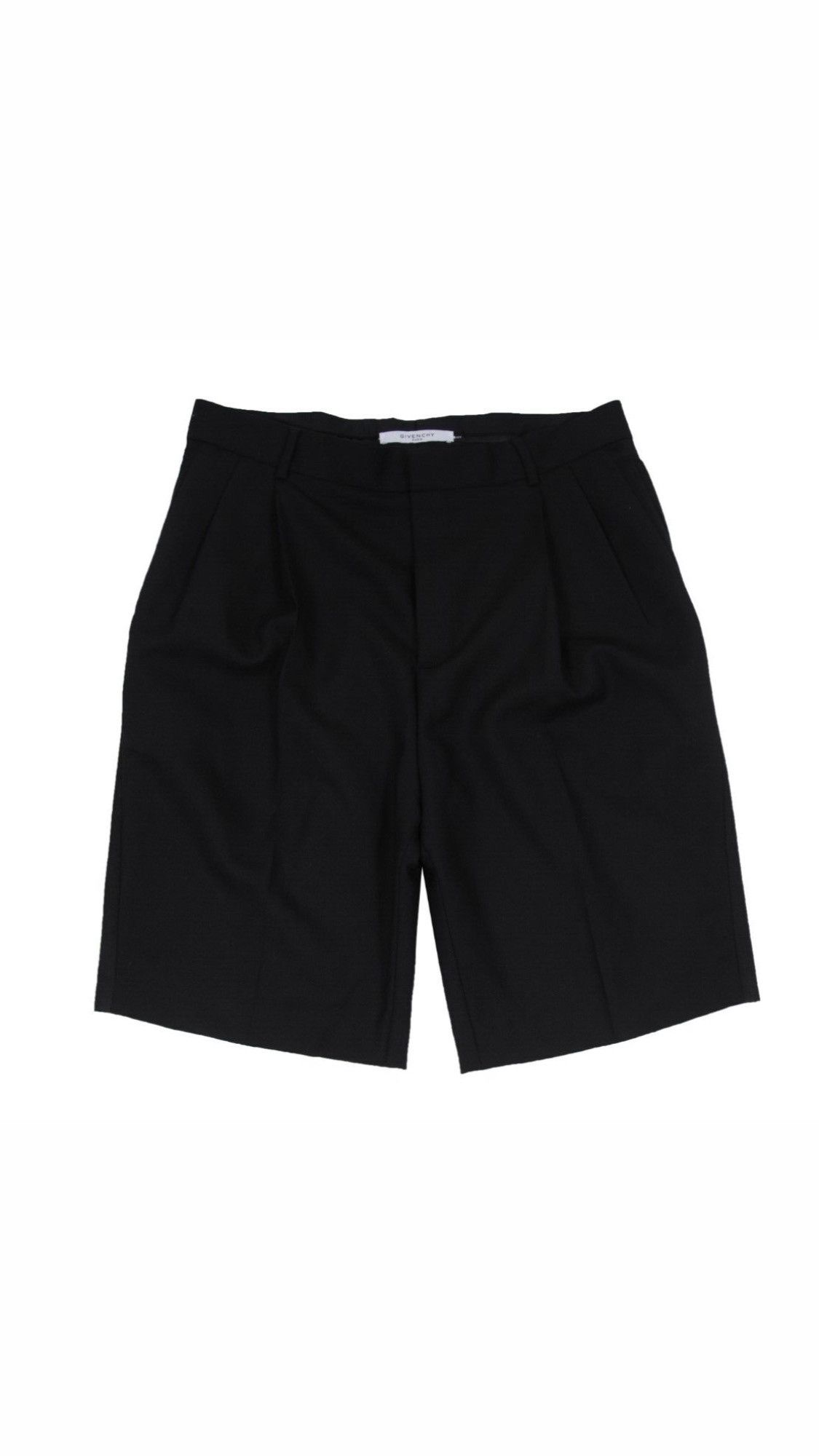 Givenchy Pleated Shorts Black Wool Blend Size US 34 / EU 50 - 1 Thumbnail