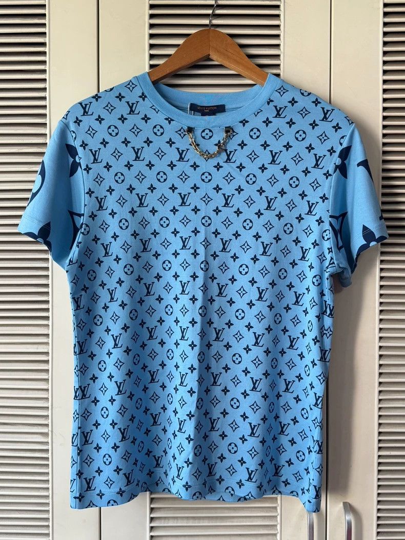 LOUIS VUITTON Classic Chain Print Logo Full Print Short Sle