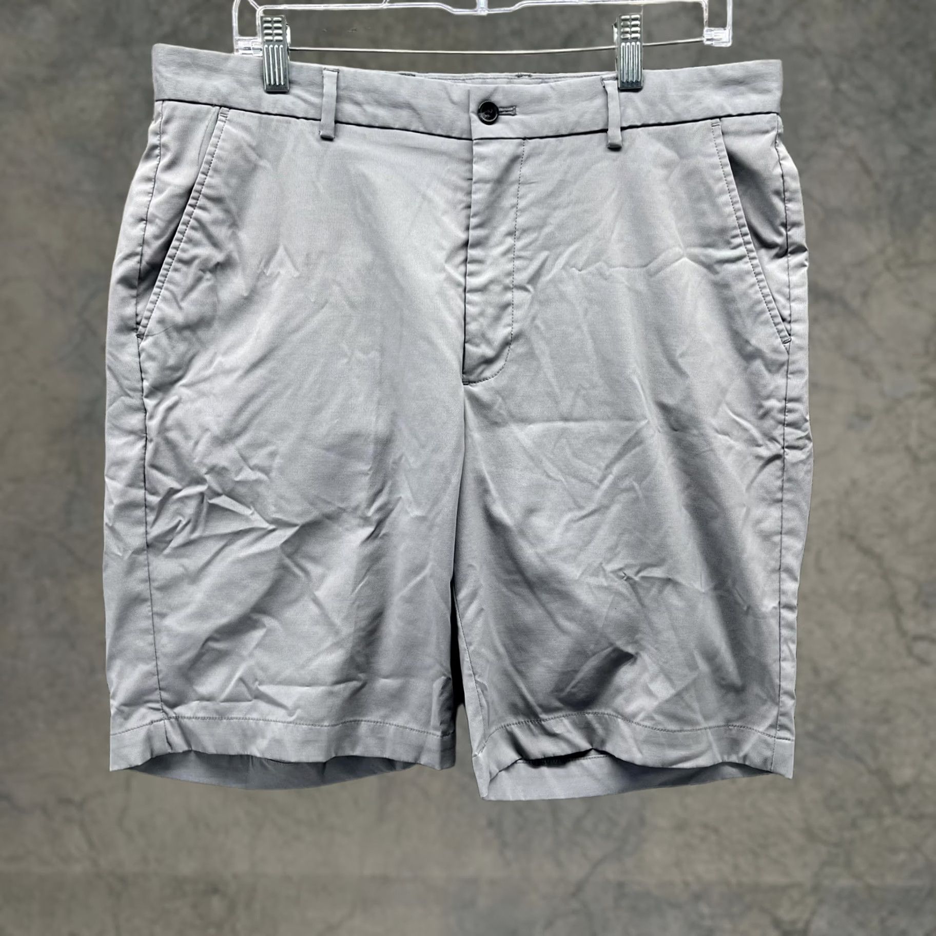 Vintage Greg Norman Shorts Mens 34 Gray Golf Chino Stretch Performance Flat Front Casual Pants Mens Adjusted for Golf Size US 34 / EU 50 - 1 Thumbnail