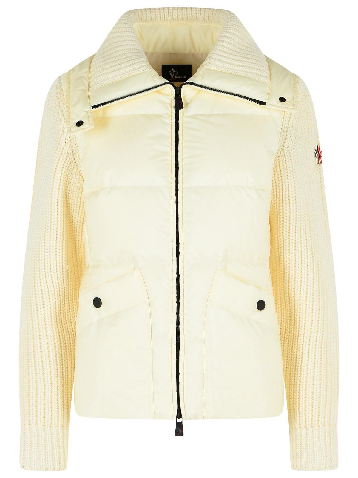 Moncler Grenoble MONCLER GRENOBLE Padded Wool Cardigan With Ivory White Zip Size L / US 10 / IT 46 - 1 Thumbnail