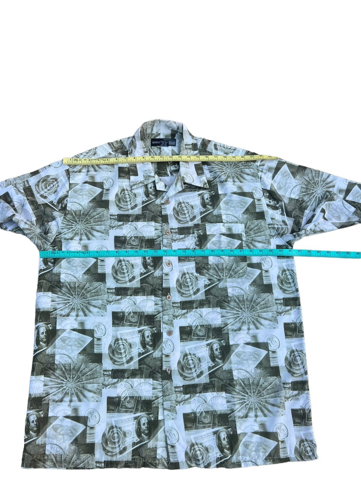 Southpole Vintage 90s SouthPole Benjamin Franklin Dollar Notes Shirt Size US XL / EU 56 / 4 - 3 Thumbnail