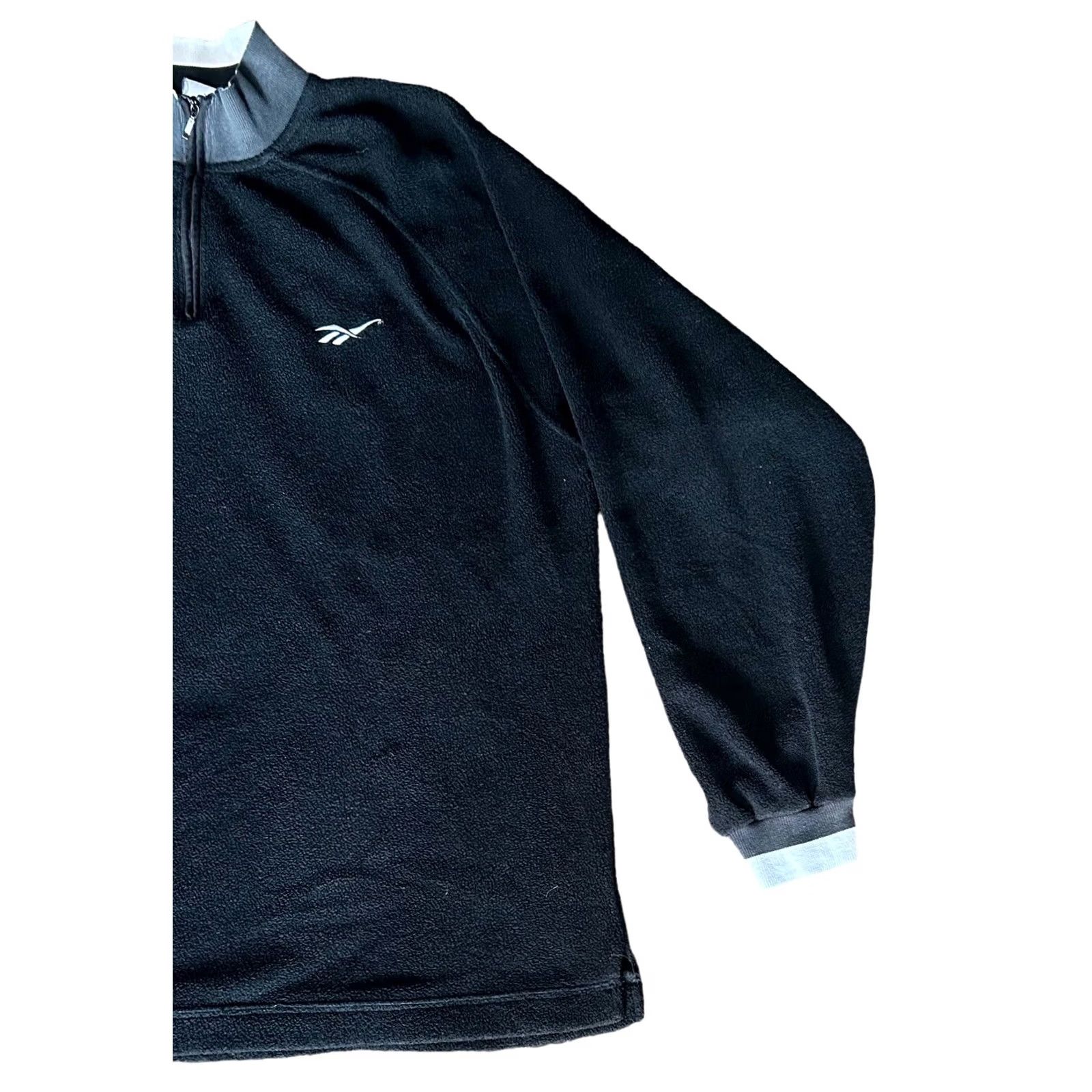 Reebok VINTAGE Reebok Pullover Sweatshirt 1/4 Zip Fleece Black Size M Men’s 90s Sports Jacket Size US M / EU 48-50 / 2 - 2 Thumbnail