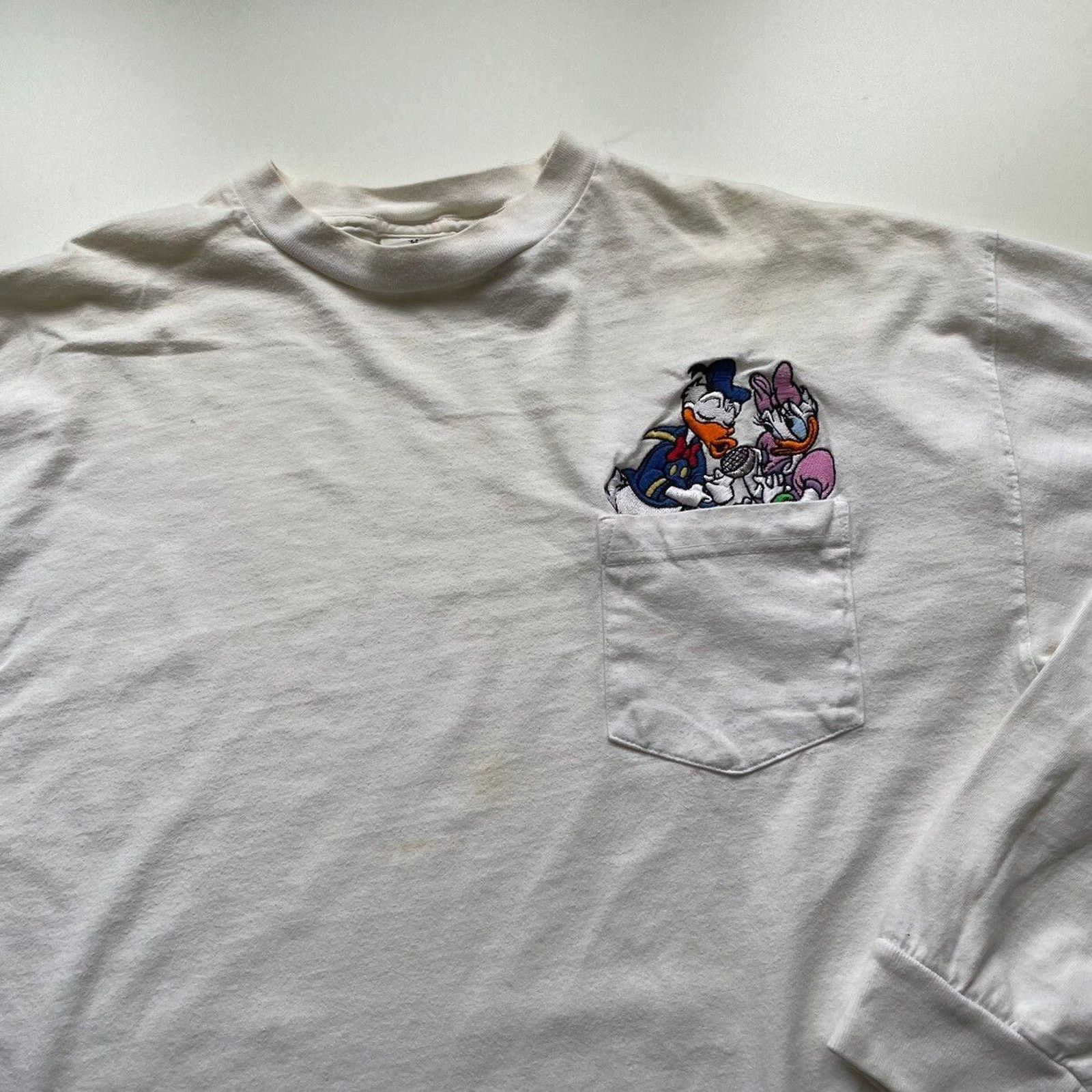 Disney Vintage 90s Disney Donald Duck Long Sleeve Pocket T Shirt XL Size US XL / EU 56 / 4 - 2 Thumbnail