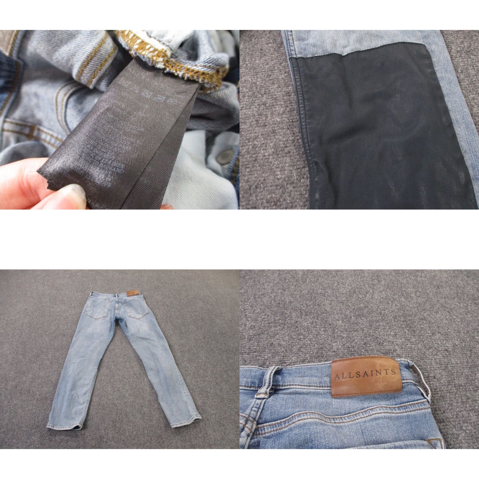 Allsaints All Saints Jeans Womens 28 Blue Straight Fit Knee Patch Petrol Casual Size 28" / US 6 / IT 42 - 8 Thumbnail