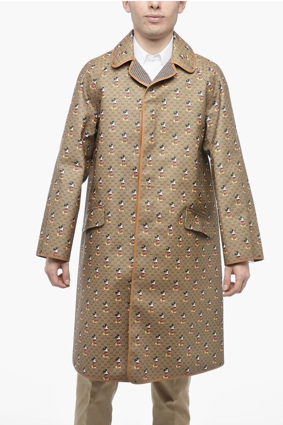 image of Gucci Og1Mm0424 Reversible Trench Coat In Brown, Men's (Size Small)