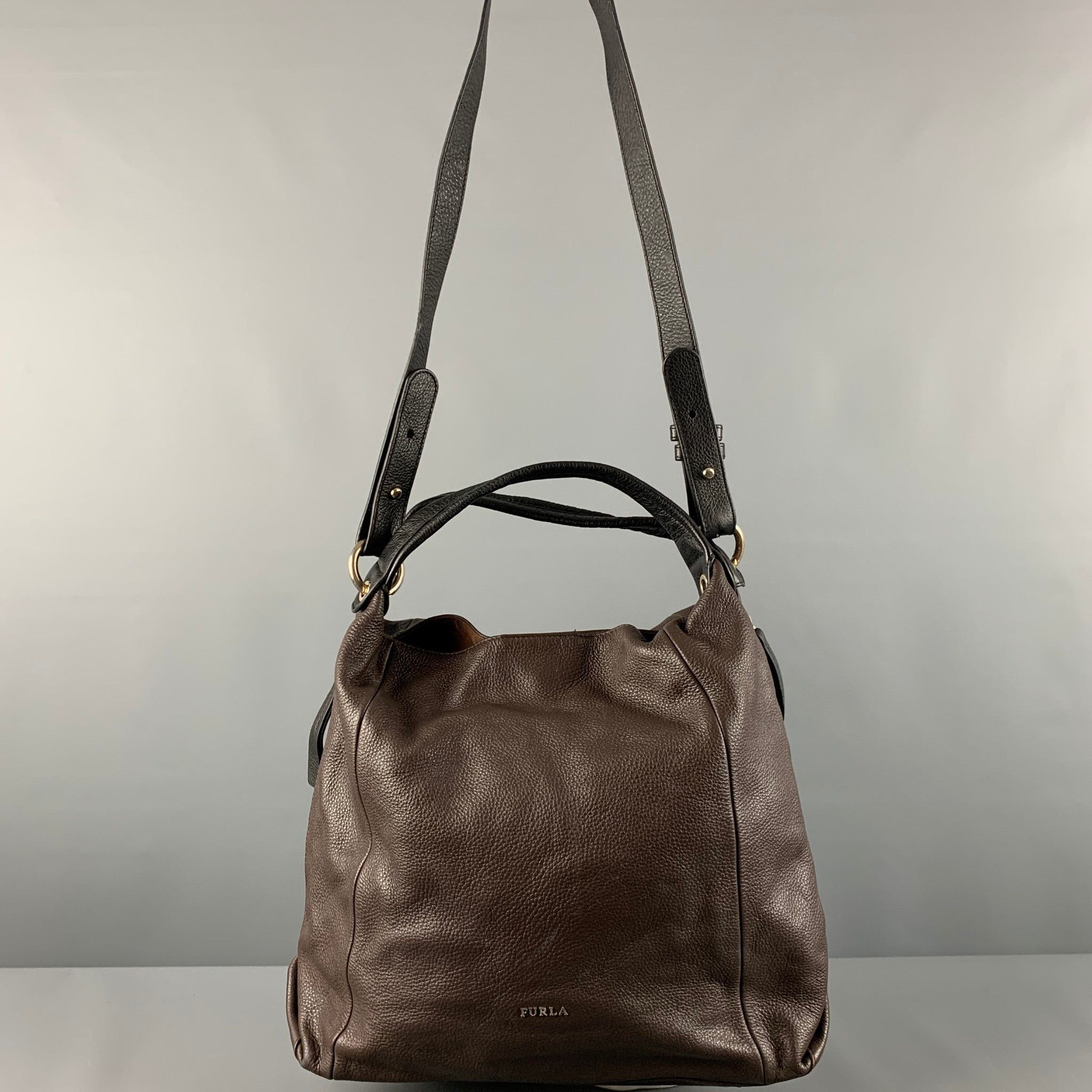 Furla Genesi Medium Grain Leather Tote Bag in Brown