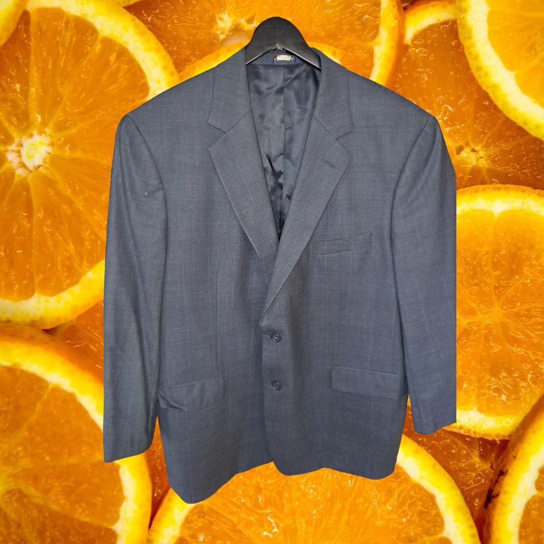 Brooks Brothers Brooks Brothers Gray Plaid with Blue Wool Blend Blazer Size Size 48R - 1 Thumbnail