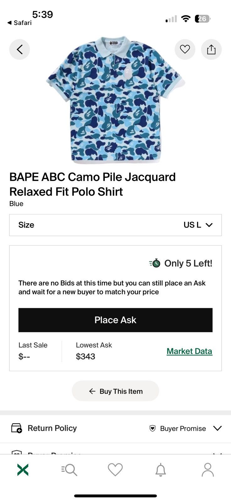 Bape a bathing ape abc camo pile jacquard polo blue relaxed fit Size US M / EU 48-50 / 2 - 2 Thumbnail
