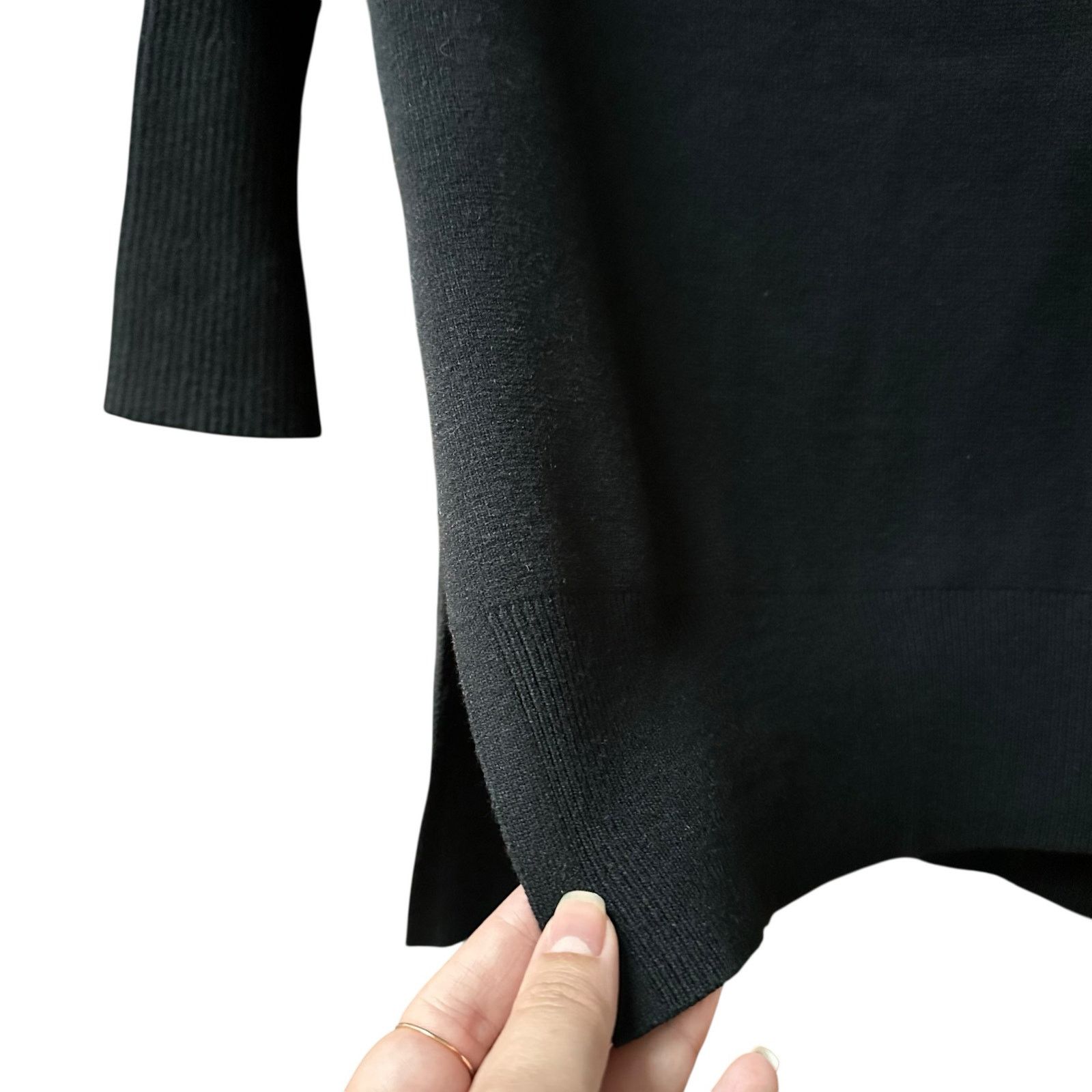 Anthropologie Anthropologie Elise Ribbed Tunic Boatneck Sweater Black XS Size XS / US 0-2 / IT 36-38 - 7 Thumbnail