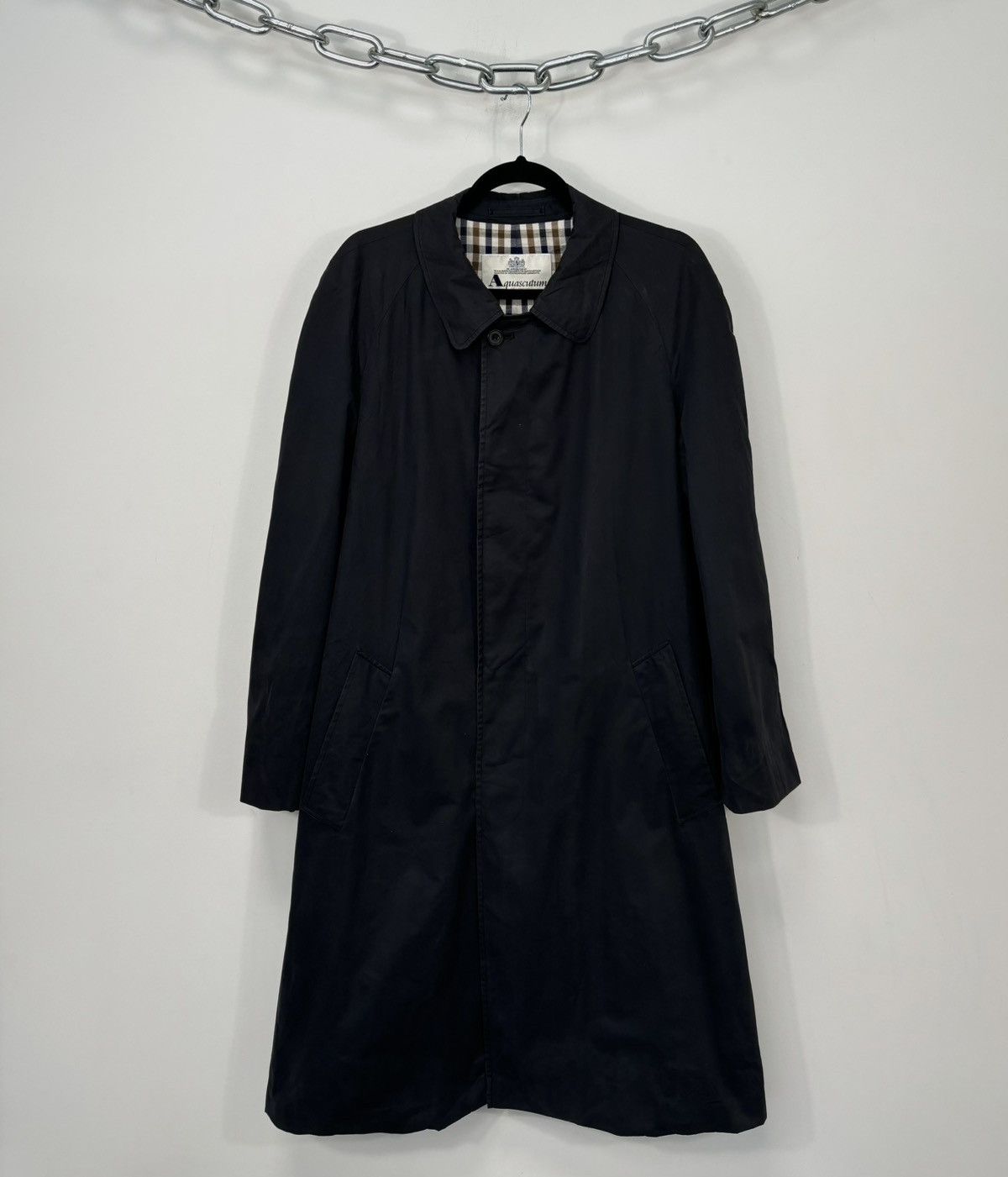 Vintage Vintage Aquascutum Classic Black Luxury Trench Coat Grailed