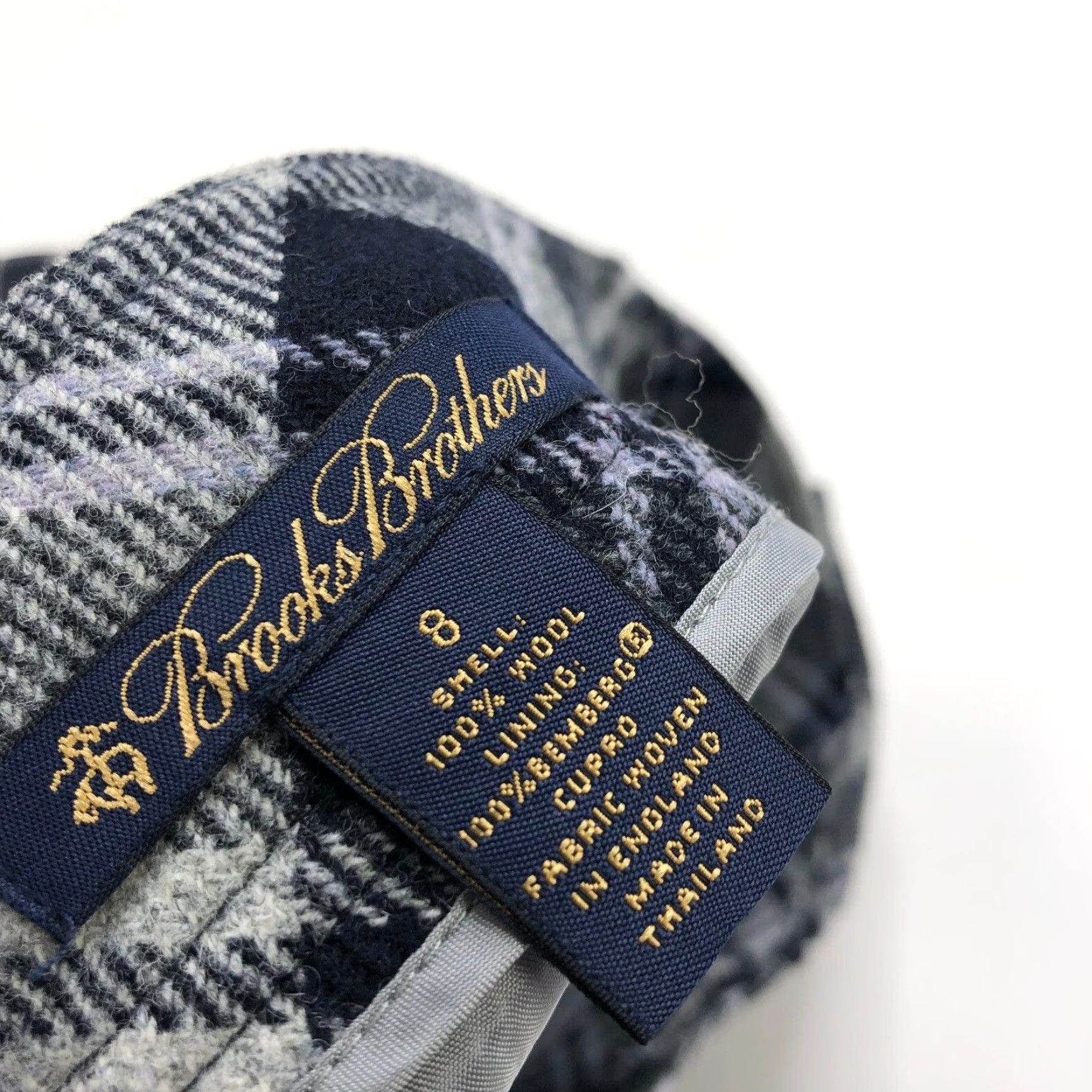 Brooks Brothers Brooks Brothers Wrap Skirt 8 Plaid Button Non Lined Gray Blue Wool Wool Blend Short Womens Size 30" / US 8 / IT 44 - 7 Thumbnail