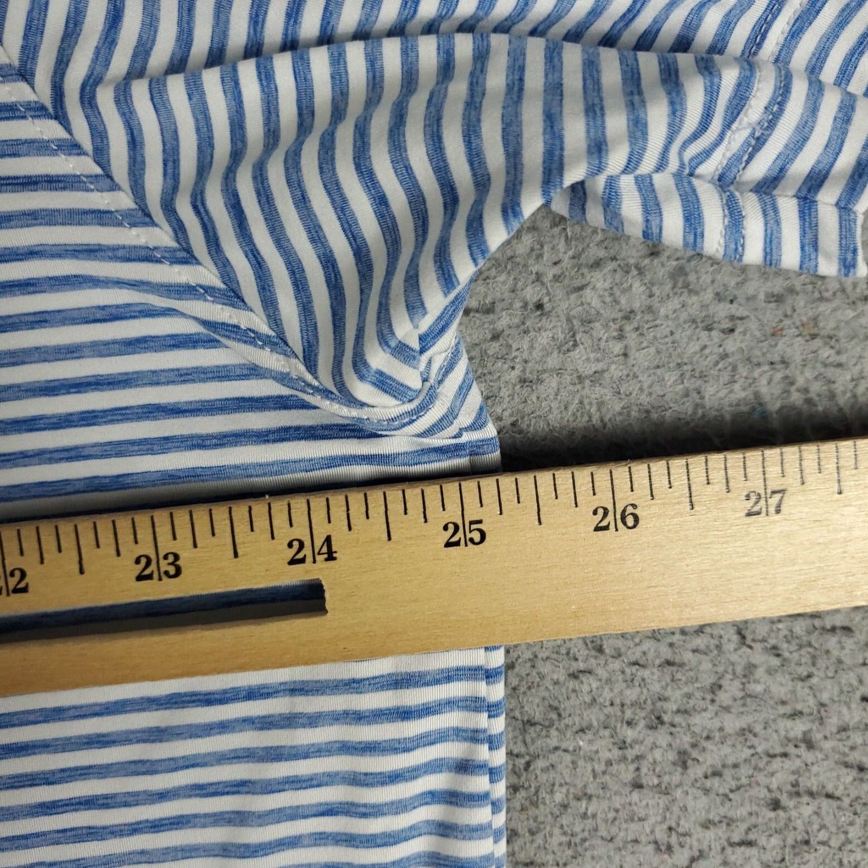 johnnie-O Johnnie O Polo Shirt Mens Size XL Blue Striped Polyester Short Sleeve Size US XL / EU 56 / 4 - 7 Thumbnail