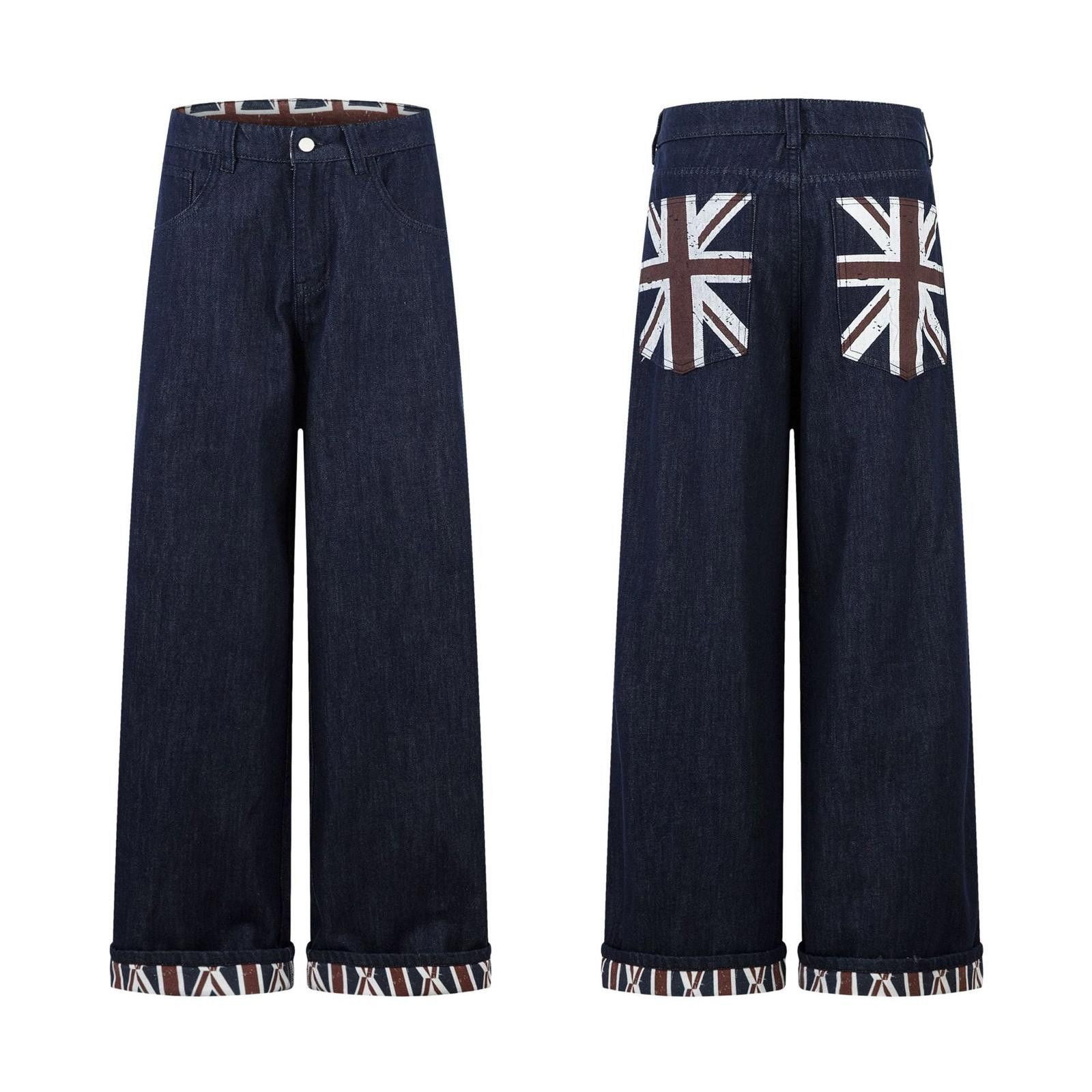 Other Selvedge Wide Leg Raw Denim Jeans with Union Jack Detail Size US 30 / EU 46 - 10 Thumbnail