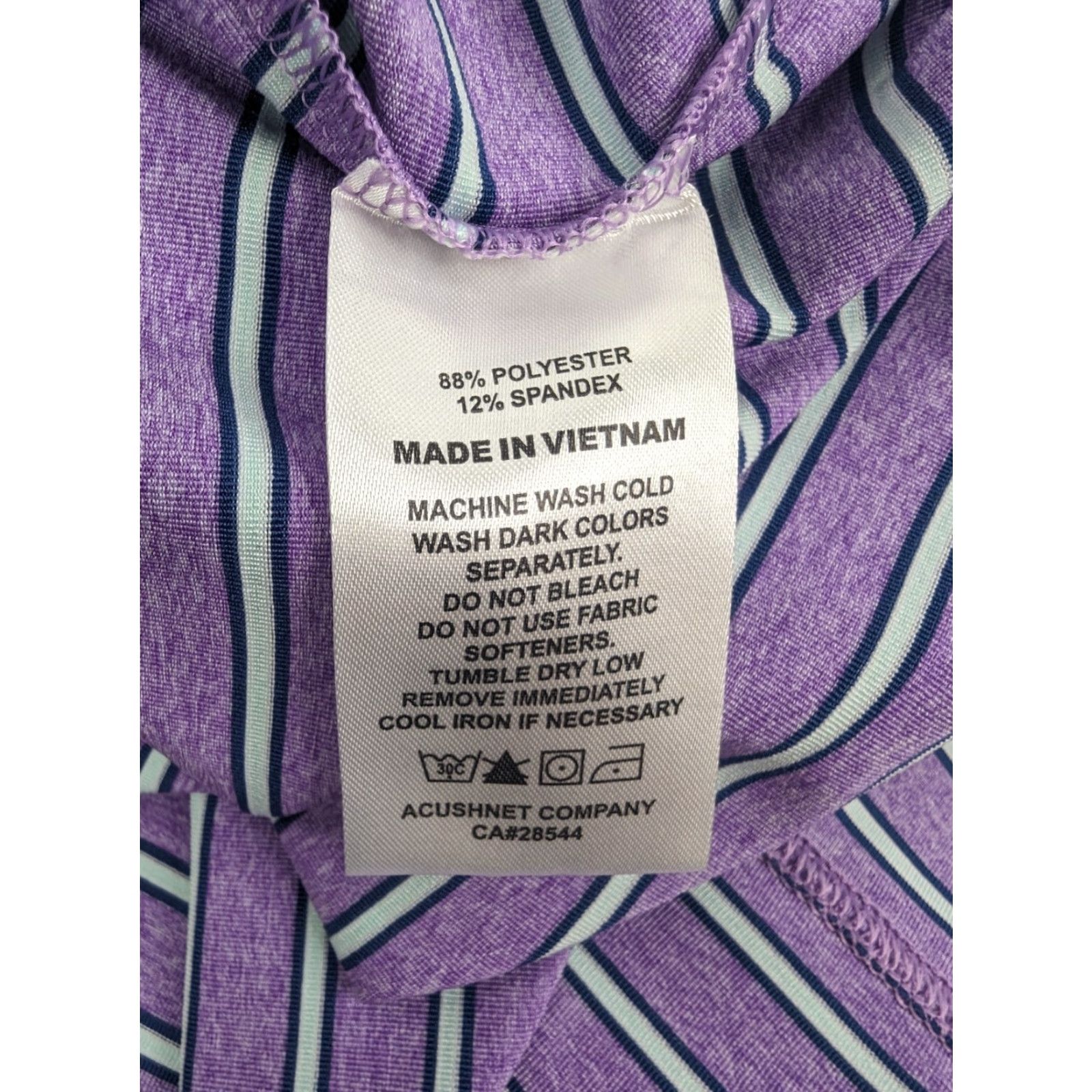 Footjoy FootJoy Polo Shirt Mens M Purple Striped Golf Breathable Stretch Easy Care Short Sleeve - Preppy Casual Activewear Size US M / EU 48-50 / 2 - 7 Thumbnail