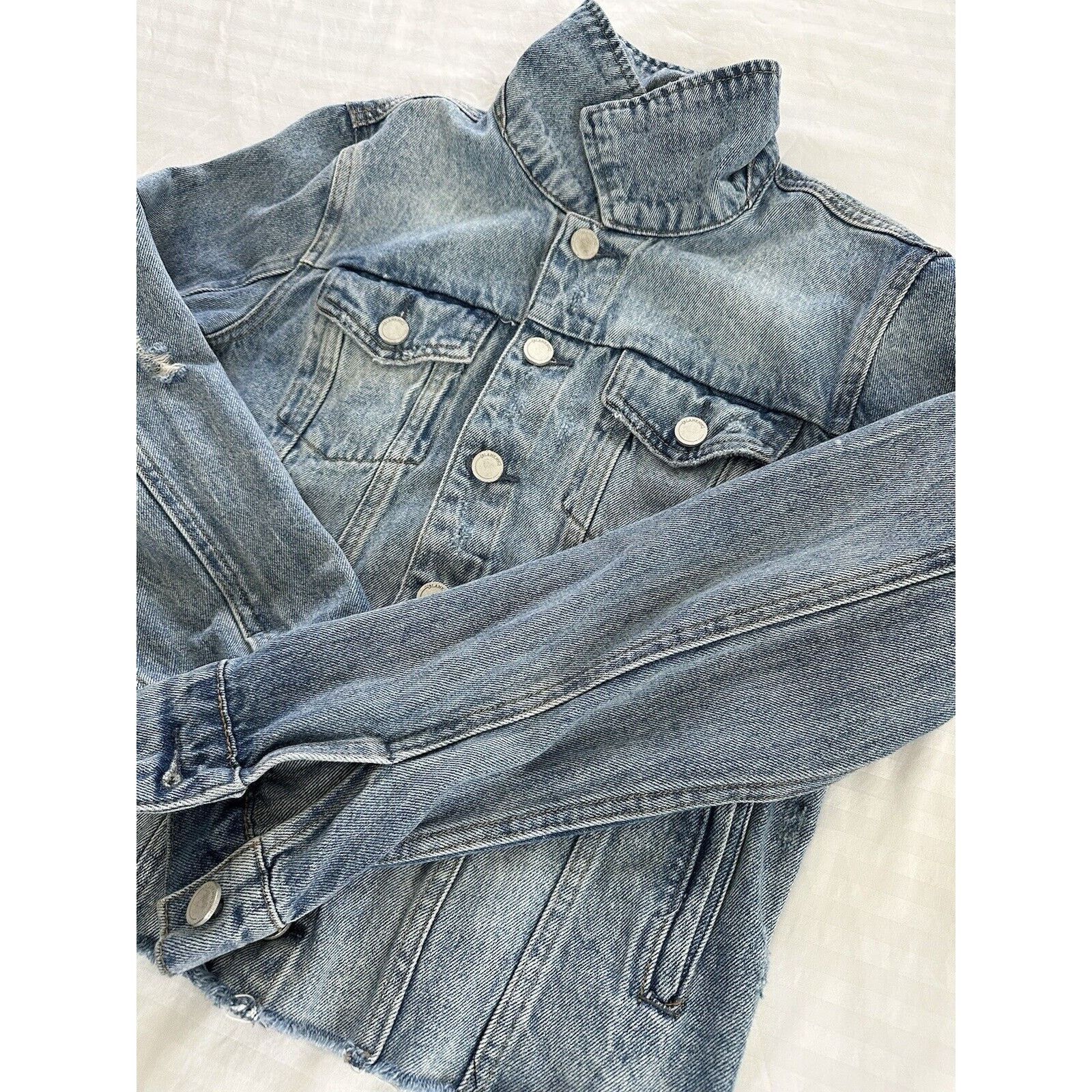 BLANKNYC Blank NYC Blue Denim Jacket Distressed Raw Edge Size M Size M / US 6-8 / IT 42-44 - 16 Thumbnail