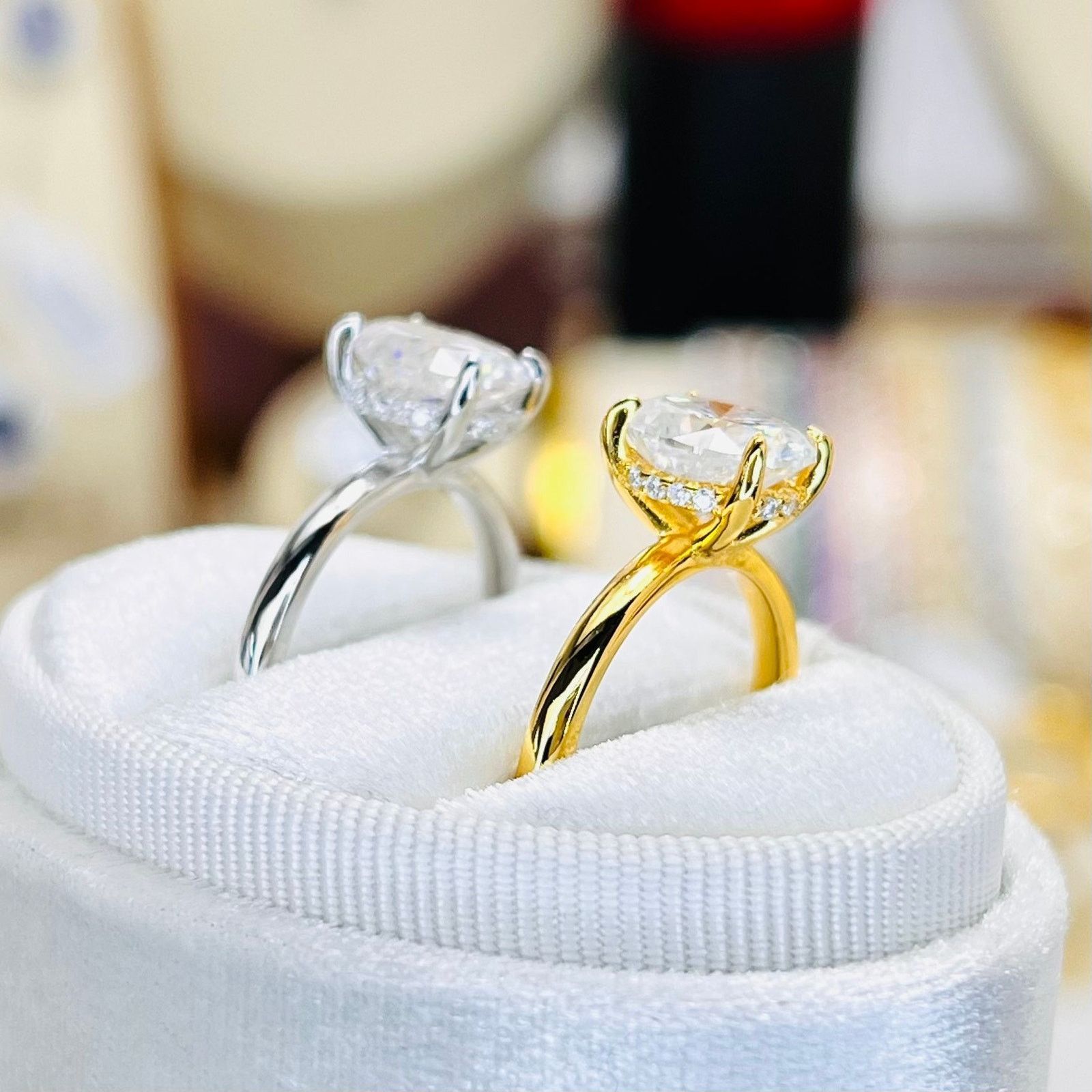 Other 2.12ctw Oval Moissanite Hidden Halo Solitaire Wedding Ring Size ONE SIZE - 2 Thumbnail