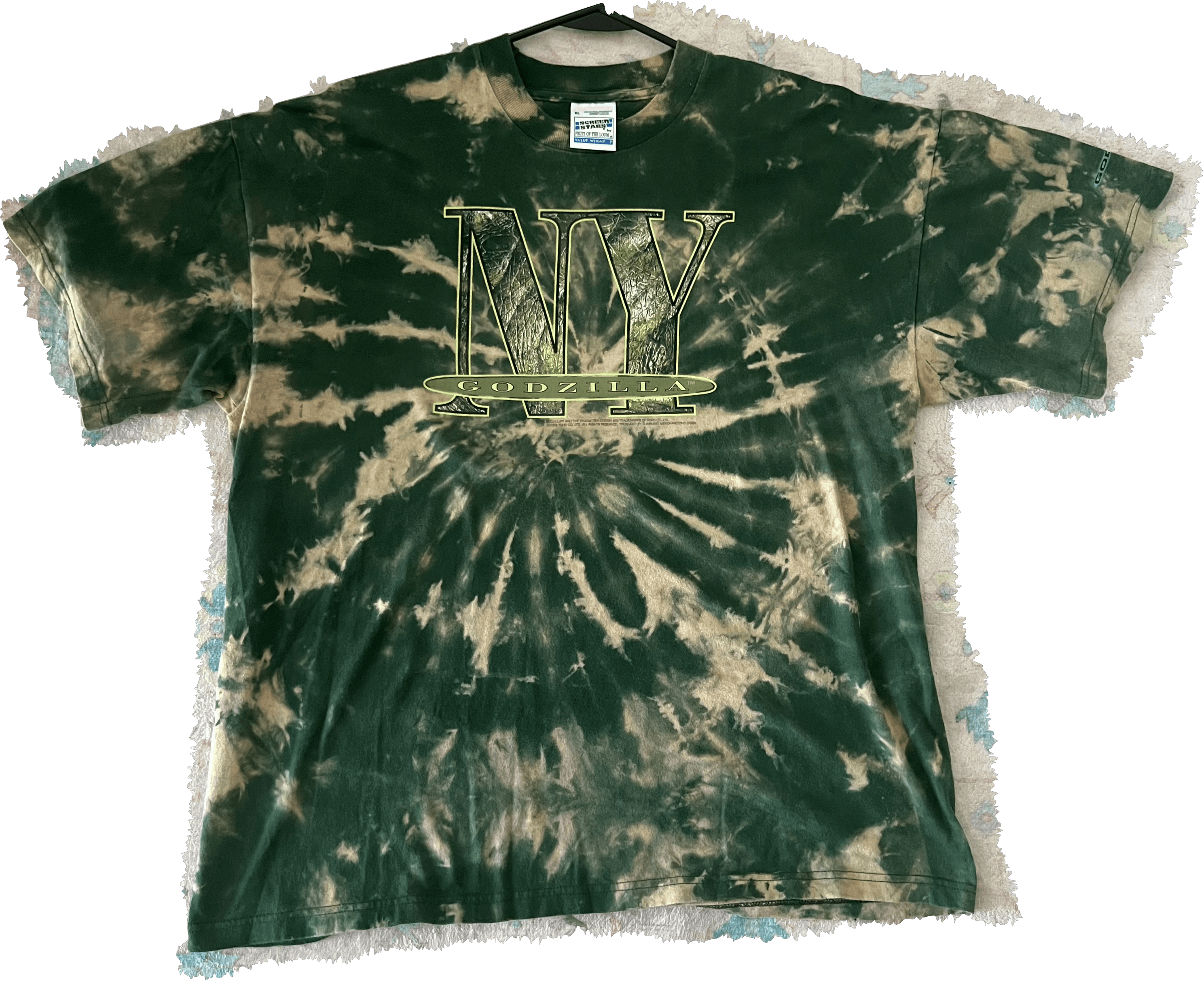 Fruit Of The Loom Vintage Godzilla 1998 T Shirt Tie Dye Size US XL / EU 56 / 4 - 1 Thumbnail