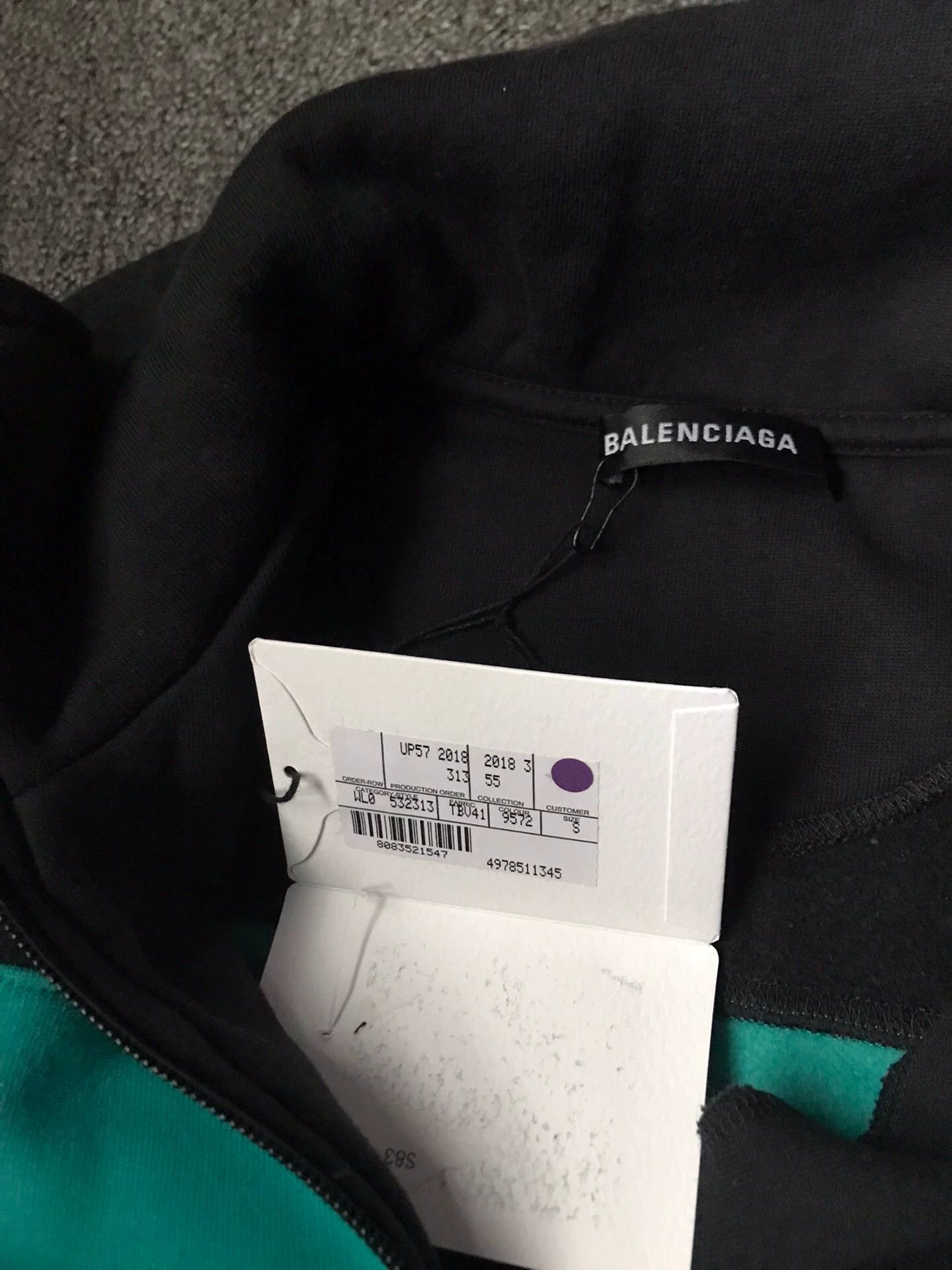 Balenciaga Balenciaga OS Fleece-Lined Half-Zip Colorblocked S Hoodie Size US S / EU 44-46 / 1 - 6 Thumbnail