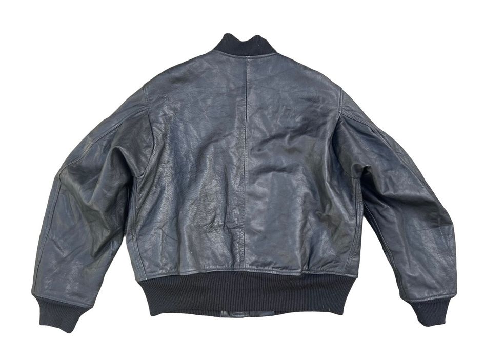 Vintage Vintage Avirex Black Bomber Ma-1 Leather Jacket | Grailed