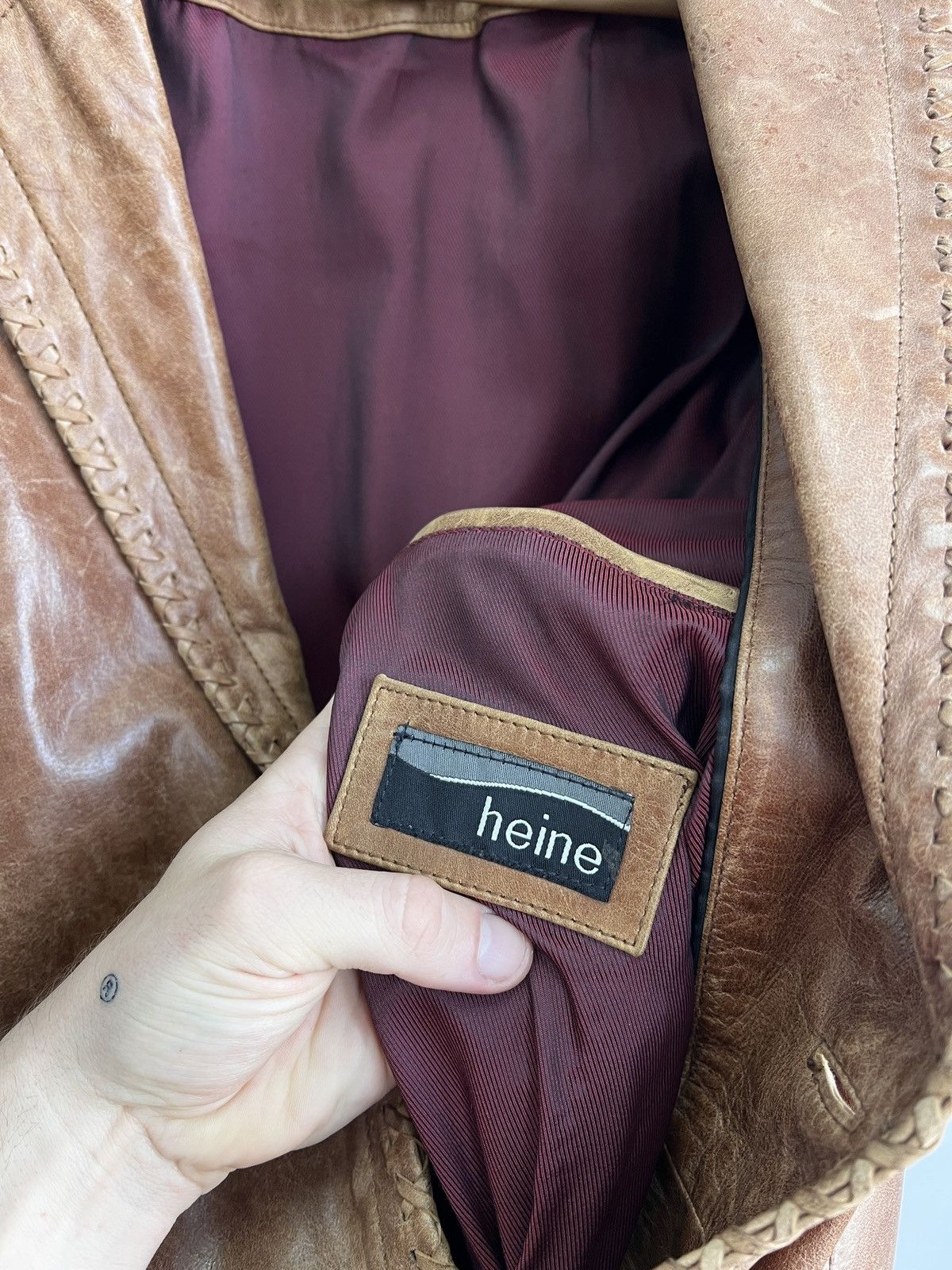 14th Addiction STITCHING AVANT GARDE DISTRESSED LEATHER BLAZER JACKET Size US M / EU 48-50 / 2 - 17 Thumbnail