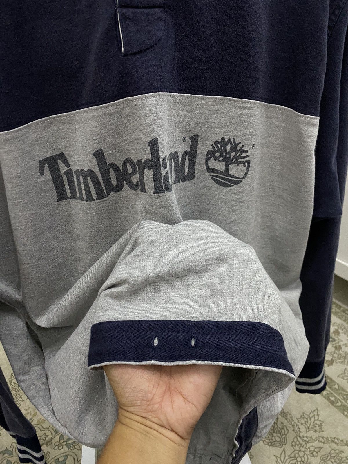 Timberland × Vintage Timberland Hoodie Pullover Button Size US L / EU 52-54 / 3 - 10 Thumbnail