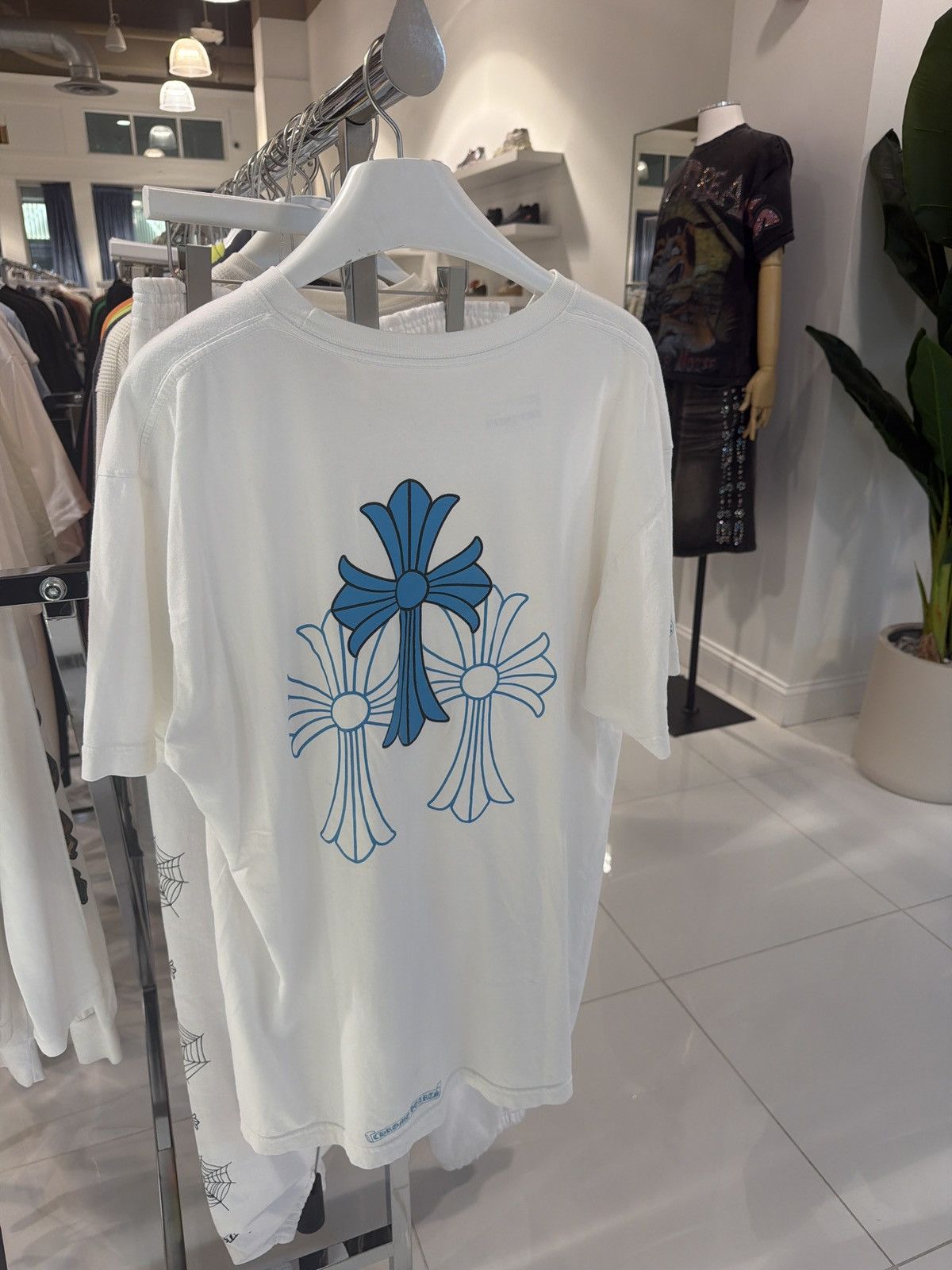 Chrome Hearts Chrome Hearts Blue Triple Cross T-Shirt | Grailed
