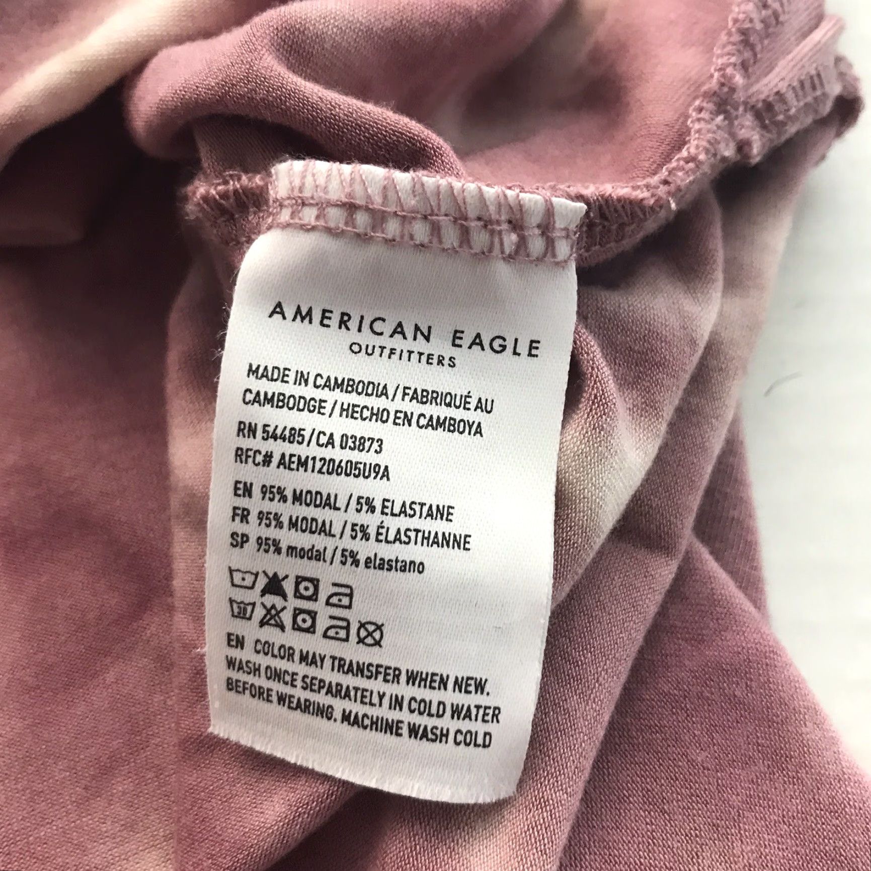 American Eagle Outfitters VINTAGE American Eagle Outfitters Tunic Shirt Womens S Pink/White Tie Dye 90s Casual Slim Fit Short Sleeve 28in Length Women Size S / US 4 / IT 40 - 4 Thumbnail