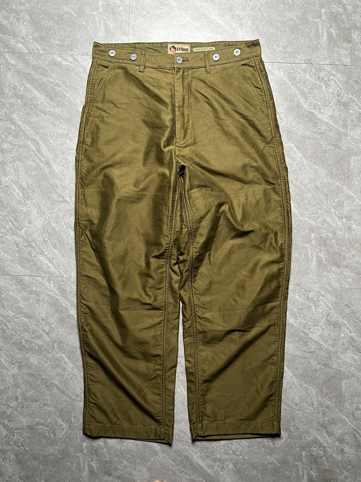 Nigel Cabourn Lybro By Nigel Cabourn Army Green Wide Leg Work Pants Size US 34 / EU 50 - 1 Thumbnail