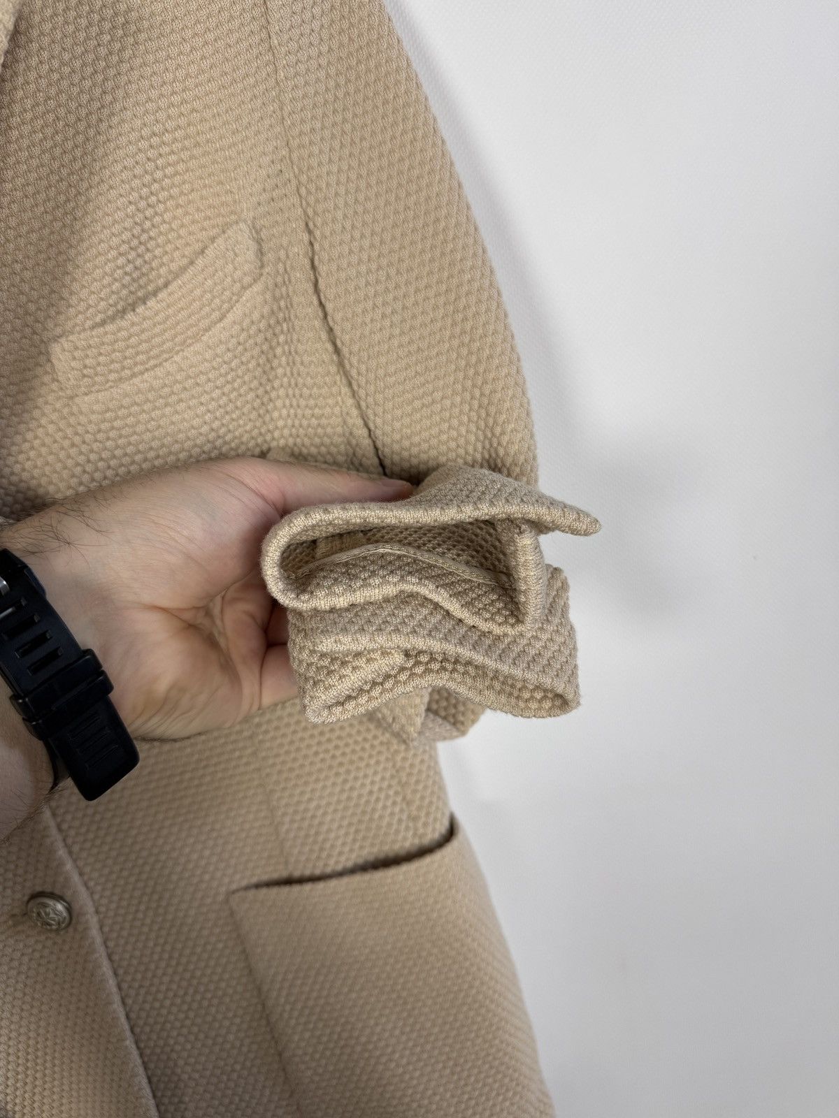 Circolo 1901 Circolo 1901 Blazer Virgil Wool Beige Textured Knit Jacket Size S / US 4 / IT 40 - 6 Thumbnail