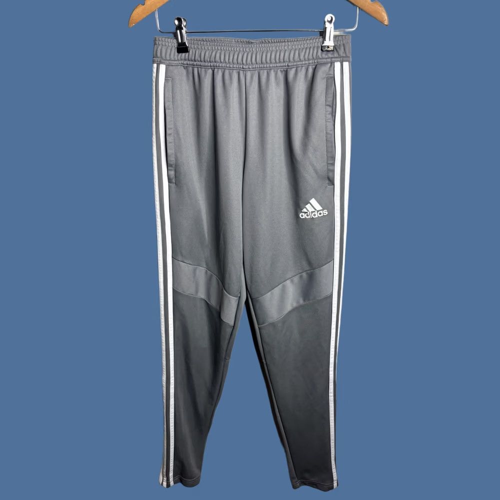 Adidas Adidas Pants Mens Small Gray AEROREADY Track Athletic Tapered Three Stripe Size US 29 - 1 Thumbnail