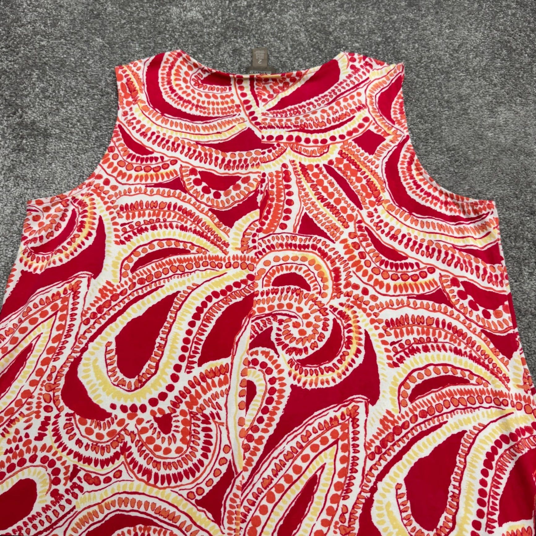 Vintage VINTAGE Chico's Paisley Midi Tank Dress Womens Large Pink Orange Sleeveless Summer Boho Chic Size XS / US 0-2 / IT 36-38 - 3 Thumbnail