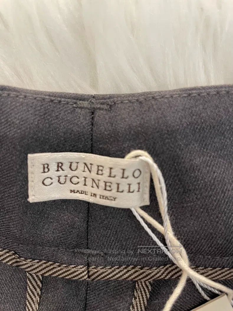Brunello Cucinelli Brunello Cucinelli Black Grey Wool Casual Long Trousers Size 26" / US 2 / IT 38 - 3 Thumbnail