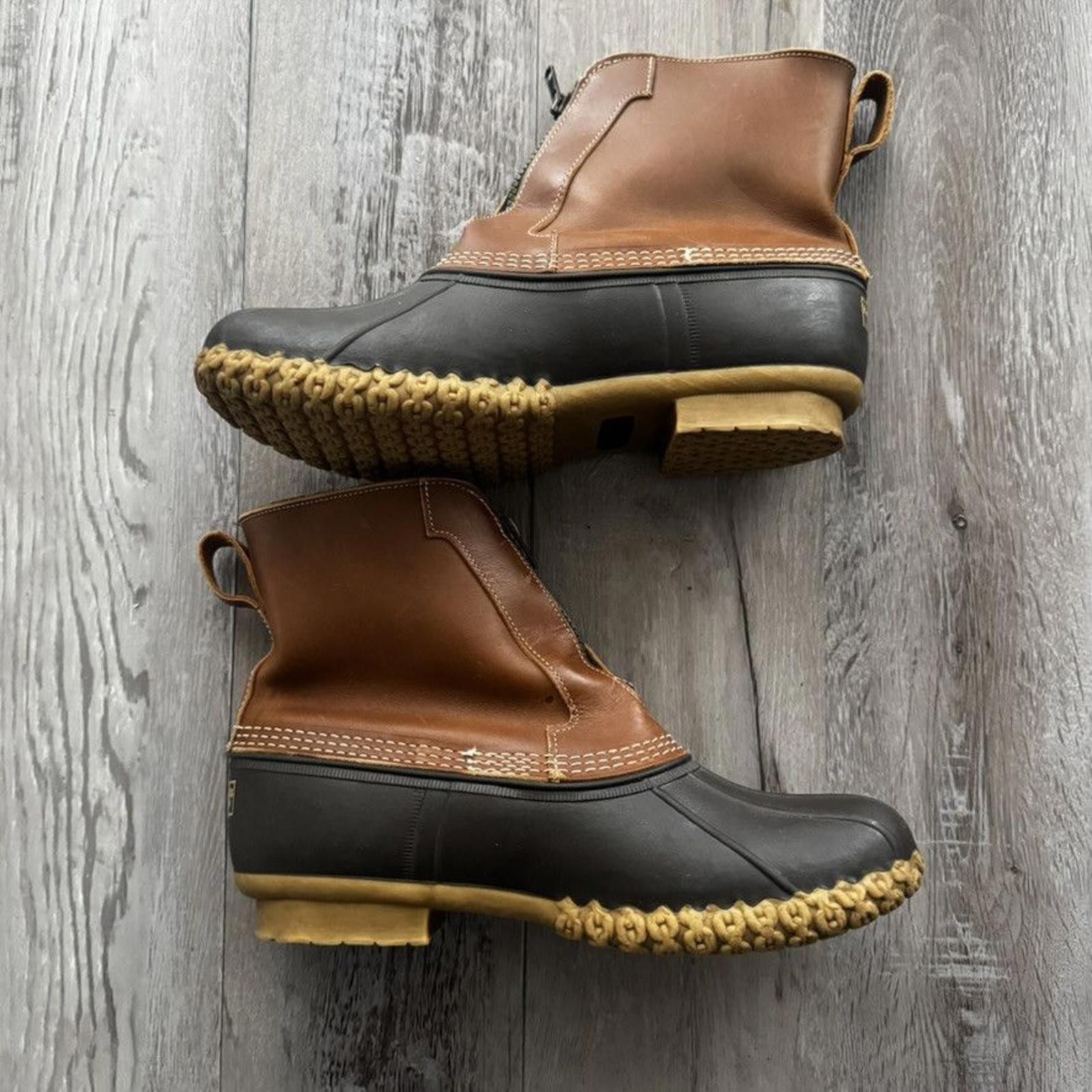 L.L. Bean LL Bean • Zip Up Leather/Rubber Duck Boots (8.5M) Size US 8.5 / EU 41-42 - 3 Thumbnail