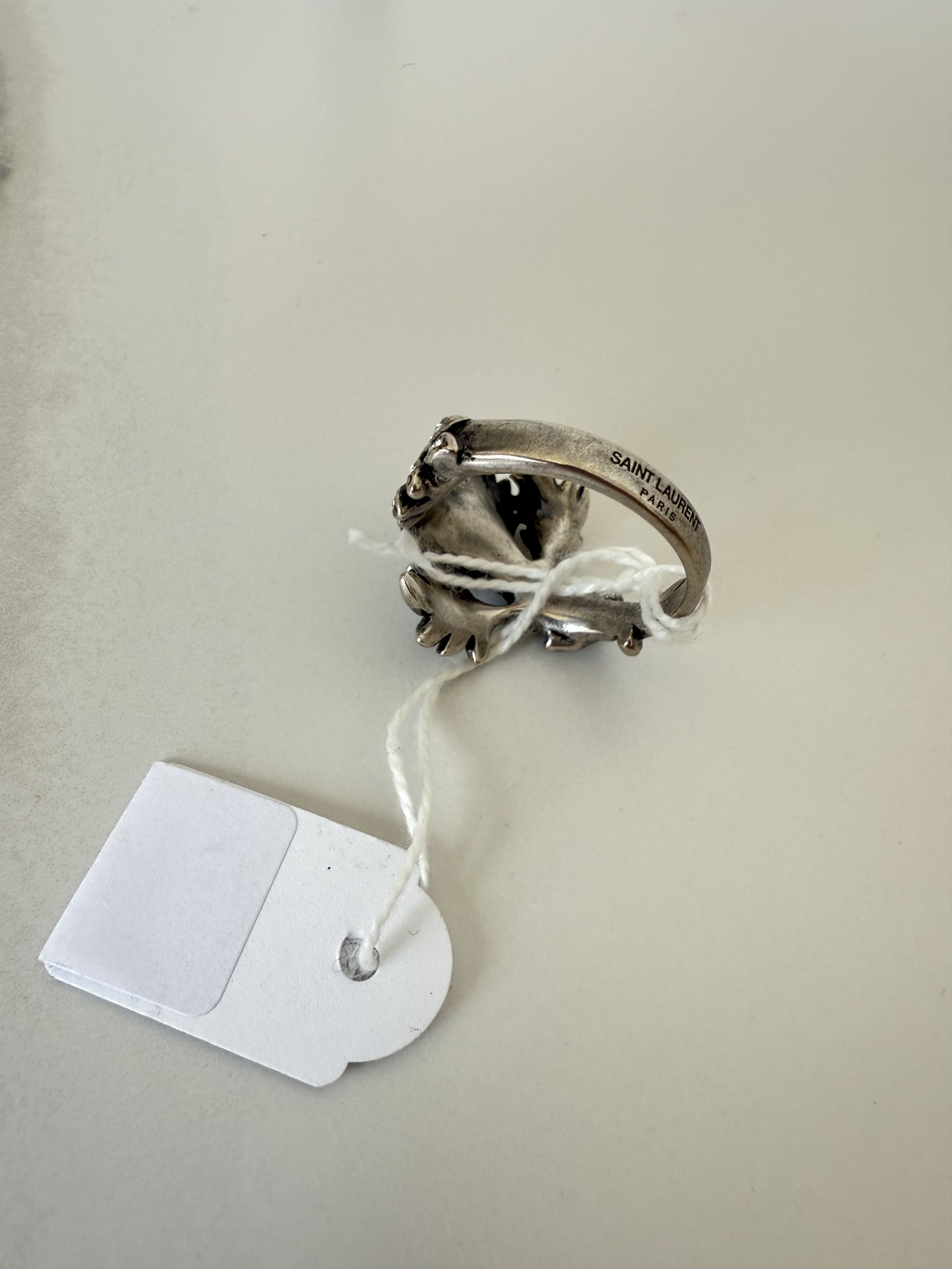 Saint Laurent Paris Saint Laurent Rhinestone Flower RIng in Metal Size ONE SIZE - 4 Thumbnail