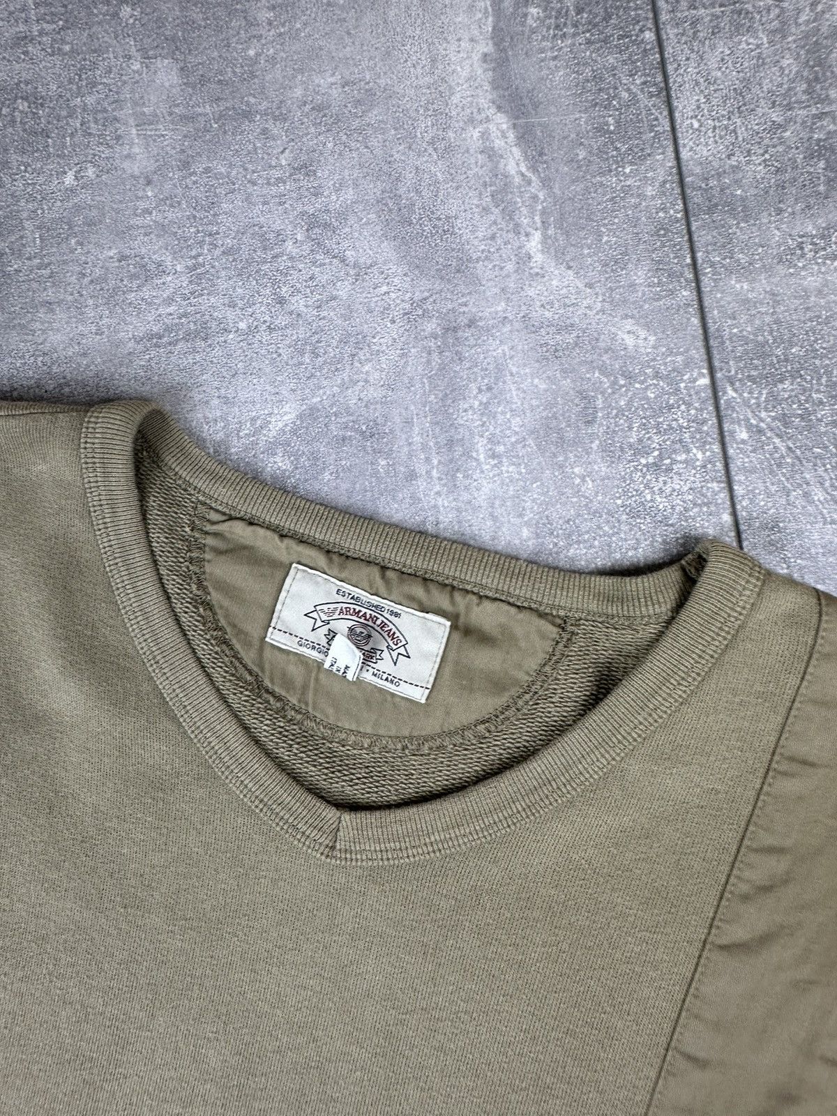Emporio Armani Armani Jeans Vintage Retro V-Neck Sweatshirt Small Logo Size US XL / EU 56 / 4 - 6 Thumbnail