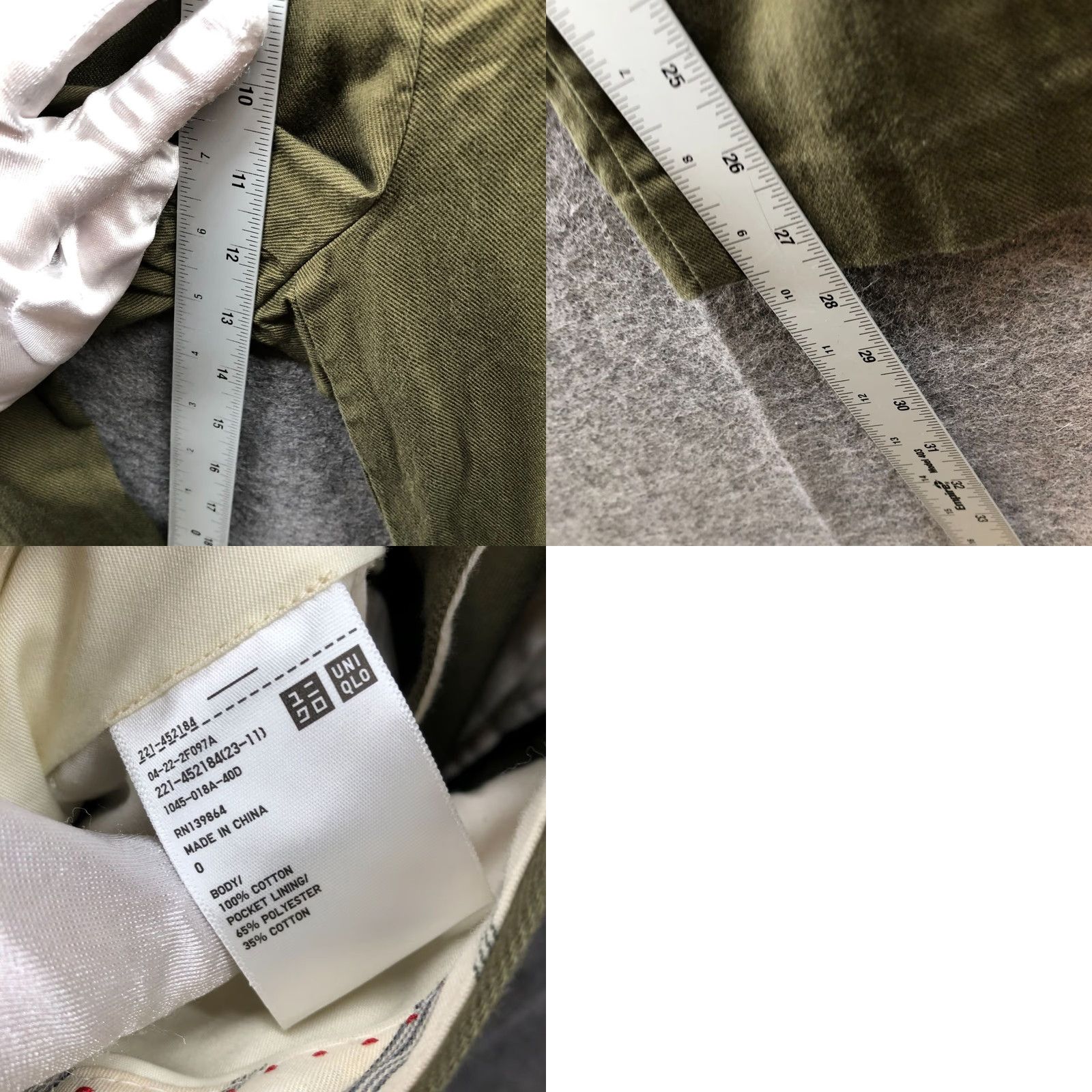 Uniqlo Uniqlo Ines De La Fressange Cotton Wide Leg Pants Womens 0 Army Green High Rise Chino Twill Pockets Relaxed Size 25" / US 0 / IT 36 - 8 Thumbnail