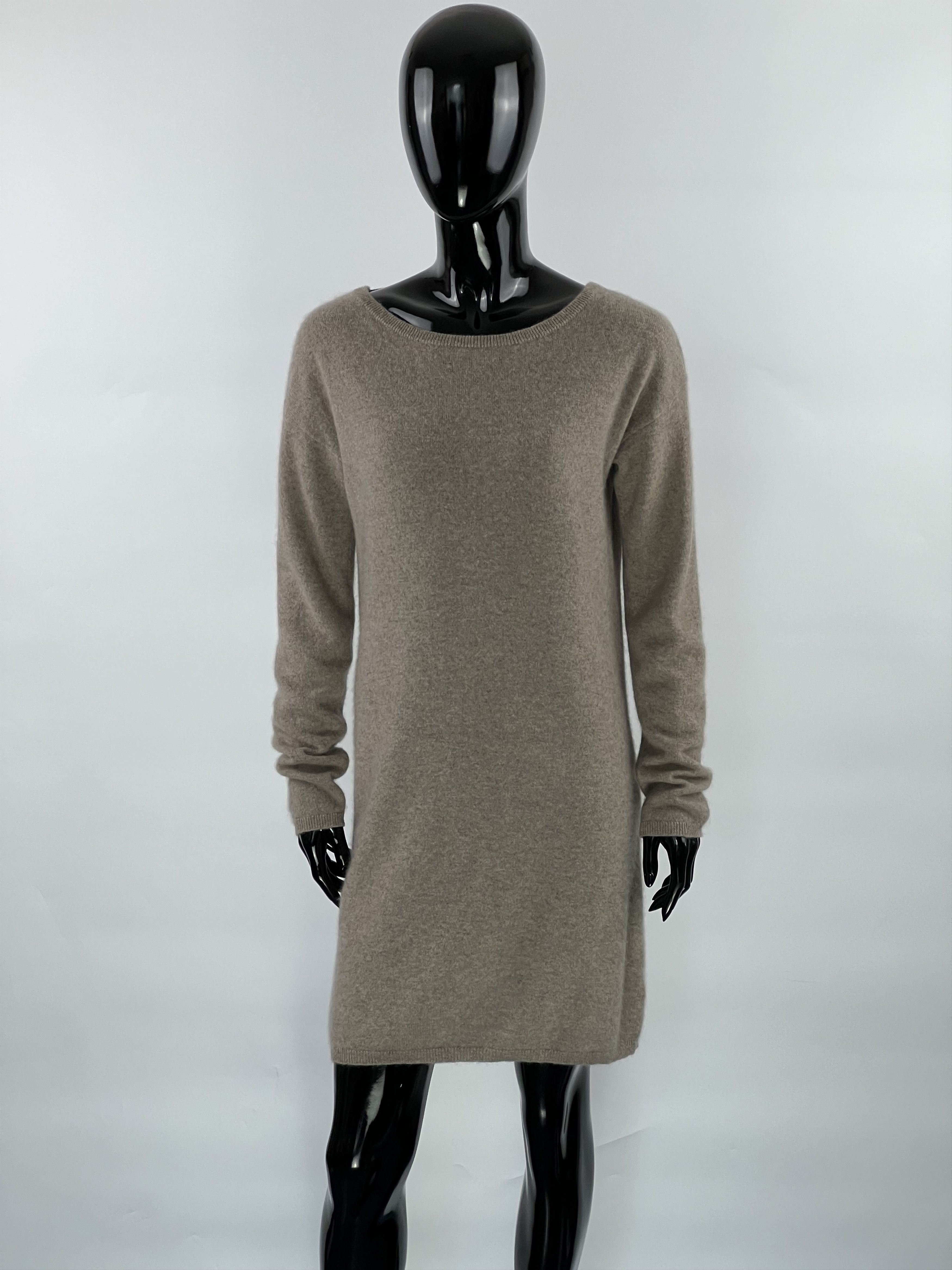 360Cashmere 360 Cashmere Women's Beige 100% Cashmere Long Sleeve Dress Size M / US 6-8 / IT 42-44 - 2 Thumbnail