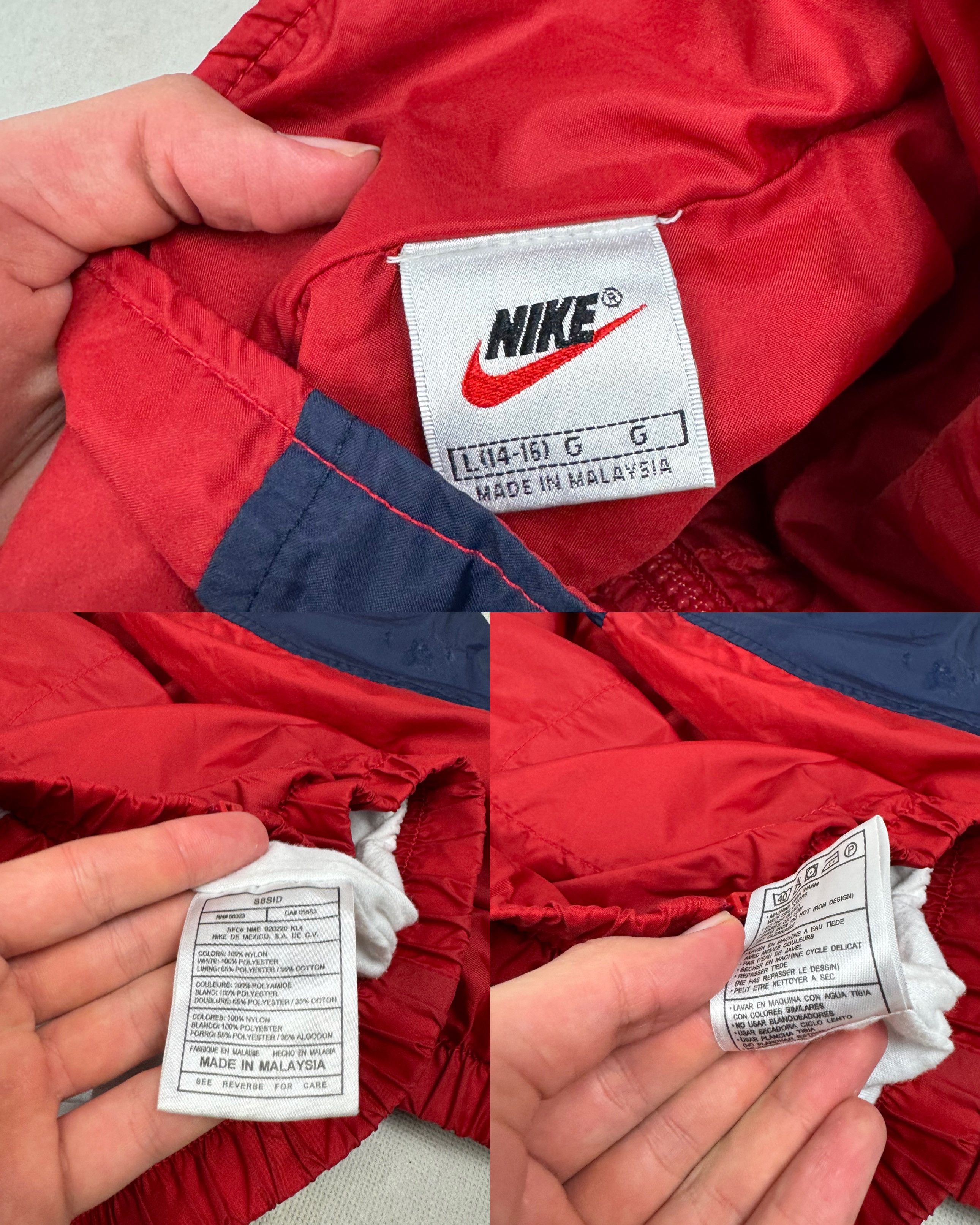 Nike Nike Women's Red Blue Full Zip Windbreaker Jacket L (14-16) Size L / US 10 / IT 46 - 2 Thumbnail