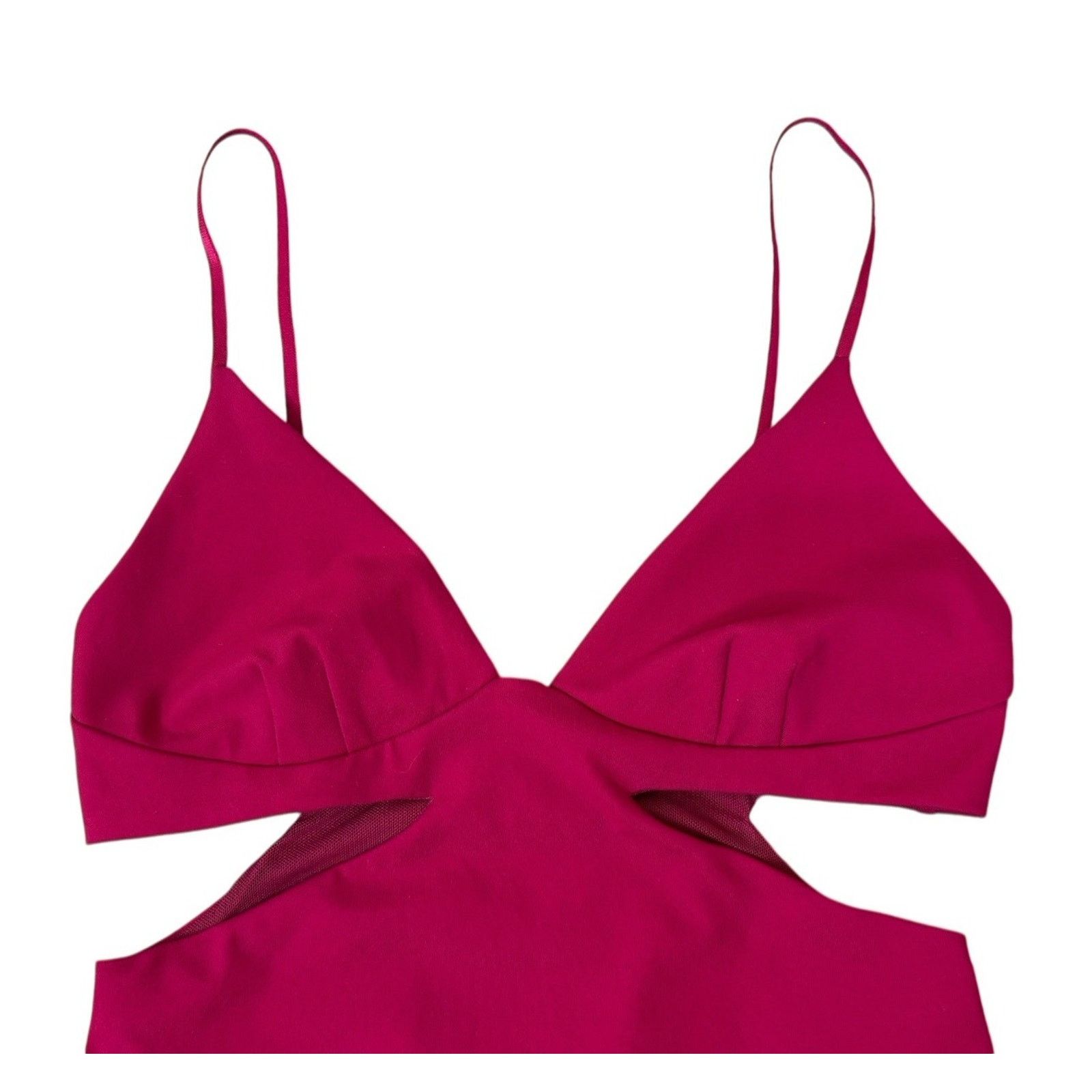 Free People INTIMATELY FP Love Triangle Cut Out Bodysuit Cha Cha Cherry Size S / US 4 / IT 40 - 5 Thumbnail