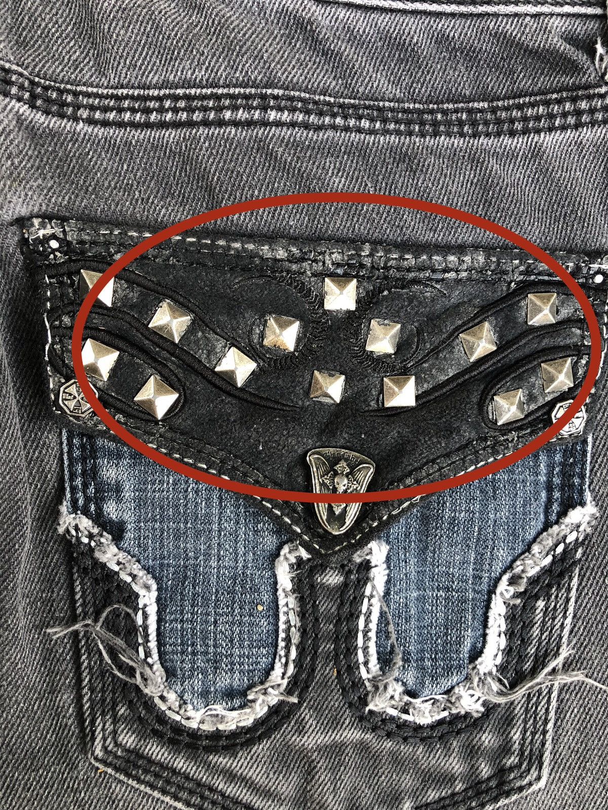 If Six Was Nine Japanese Blac Label Flared Jeans Embroidered logo Distressed Size US 33 - 23 Thumbnail