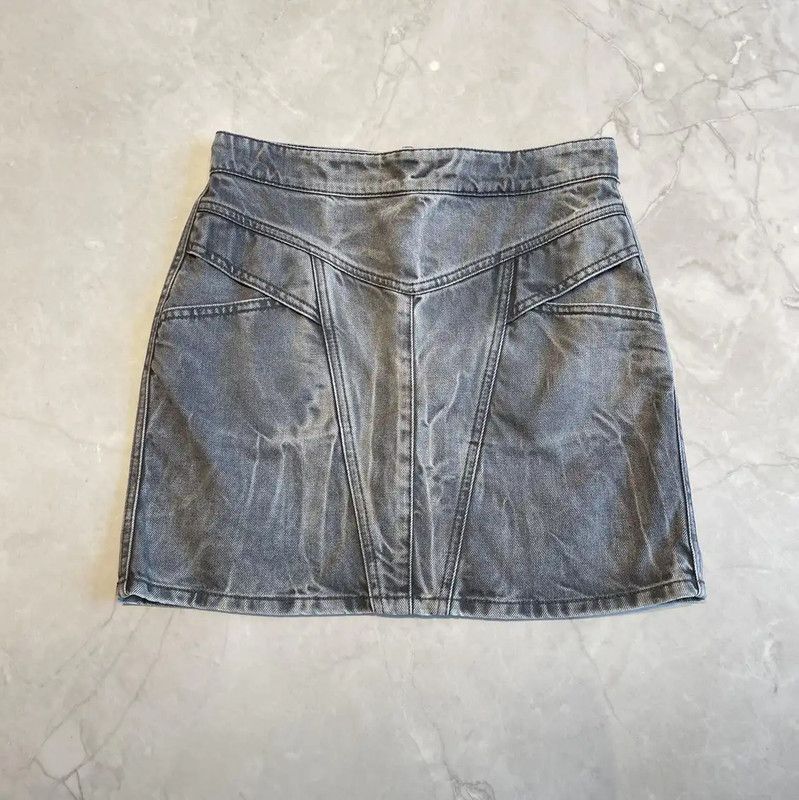 Givenchy Givenchy Gray Cotton A-Line Skirt Summer Edition 0089 Size 23" - 1 Thumbnail
