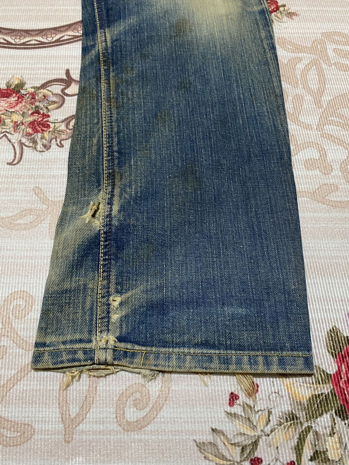 Lee 40s Repro Lee Cowboy Distressed Selvedge Denim Size US 29 - 6 Thumbnail