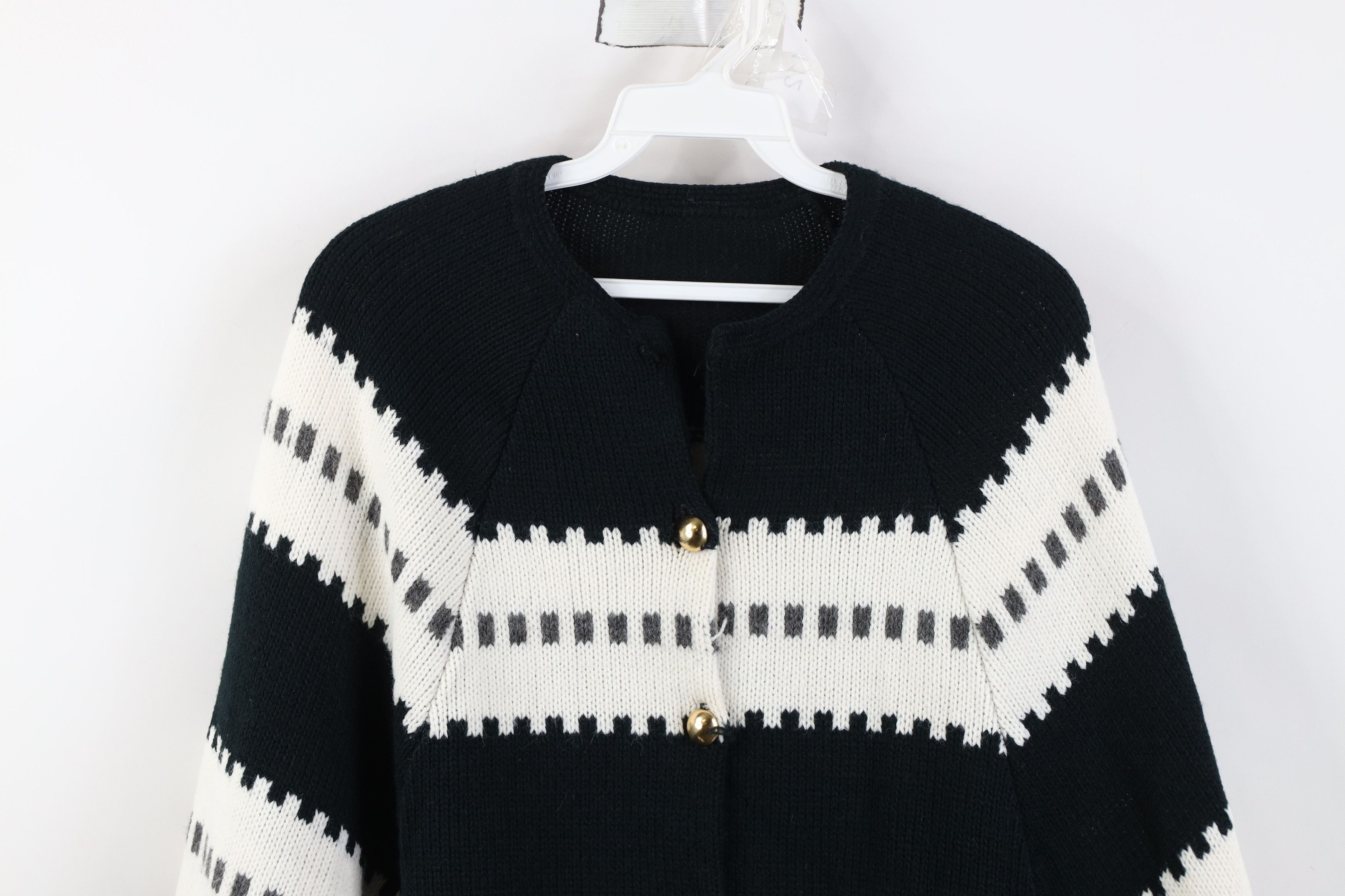 Vintage Vtg 70s Streetwear Cardigan Sweater Poncho Cape Boho Chic Size ONE SIZE - 2 Thumbnail
