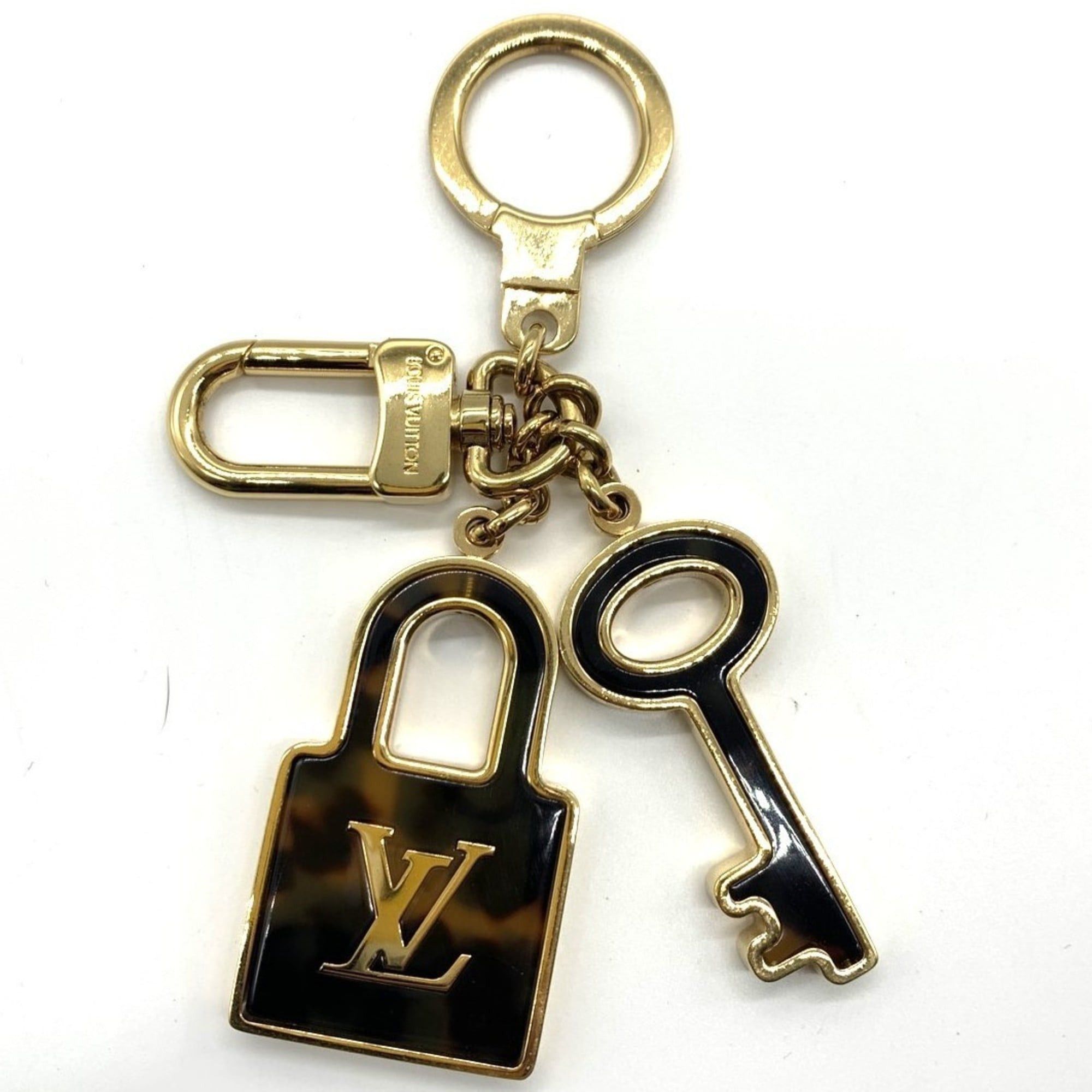 Louis Vuitton Porte-Clés Confidence Keychain Marble Pattern Brown Gold M65088