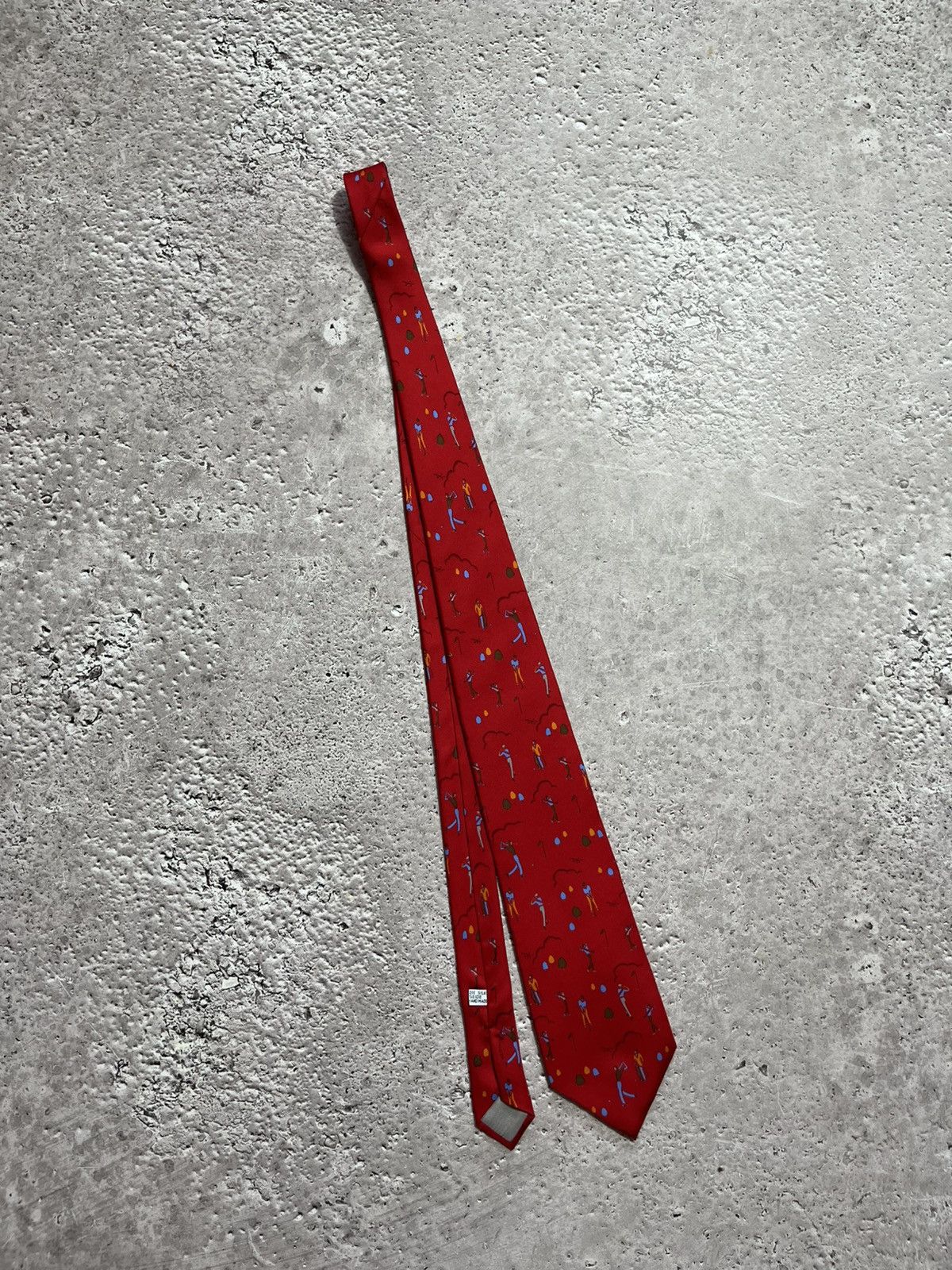 Christian Dior Monsieur × Dior × Vintage Christian Dior Red Silk Tie Golf Print Hand Made in Italy Size ONE SIZE - 1 Thumbnail