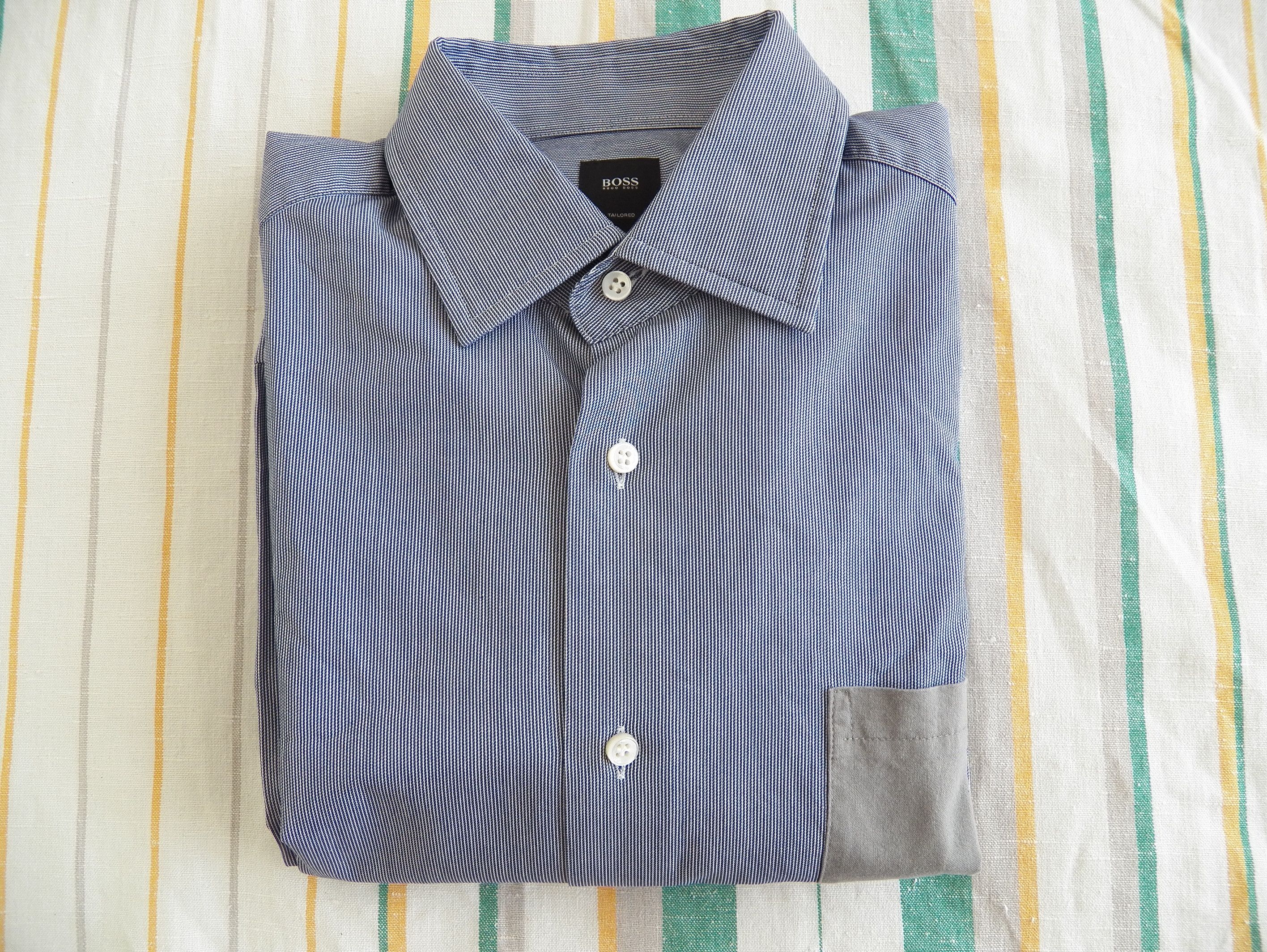 Hugo Boss Hugo Boss Tailored Mens Dress Shirt Size 39 15.5 Pinstripe Size 40R - 9 Thumbnail