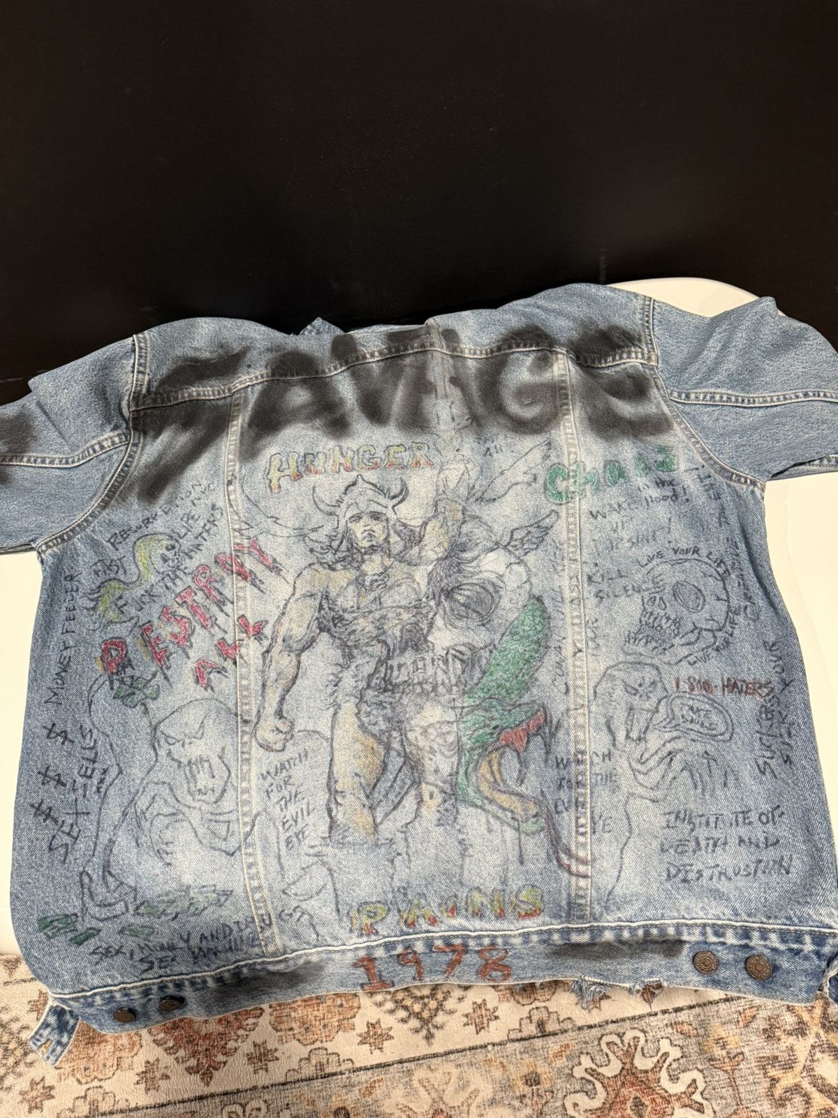 Vintage 1990s Vintage Levi’s Art Punk Grunge Distressed Jacket XXL Size US XXL / EU 58 / 5 - 19 Thumbnail